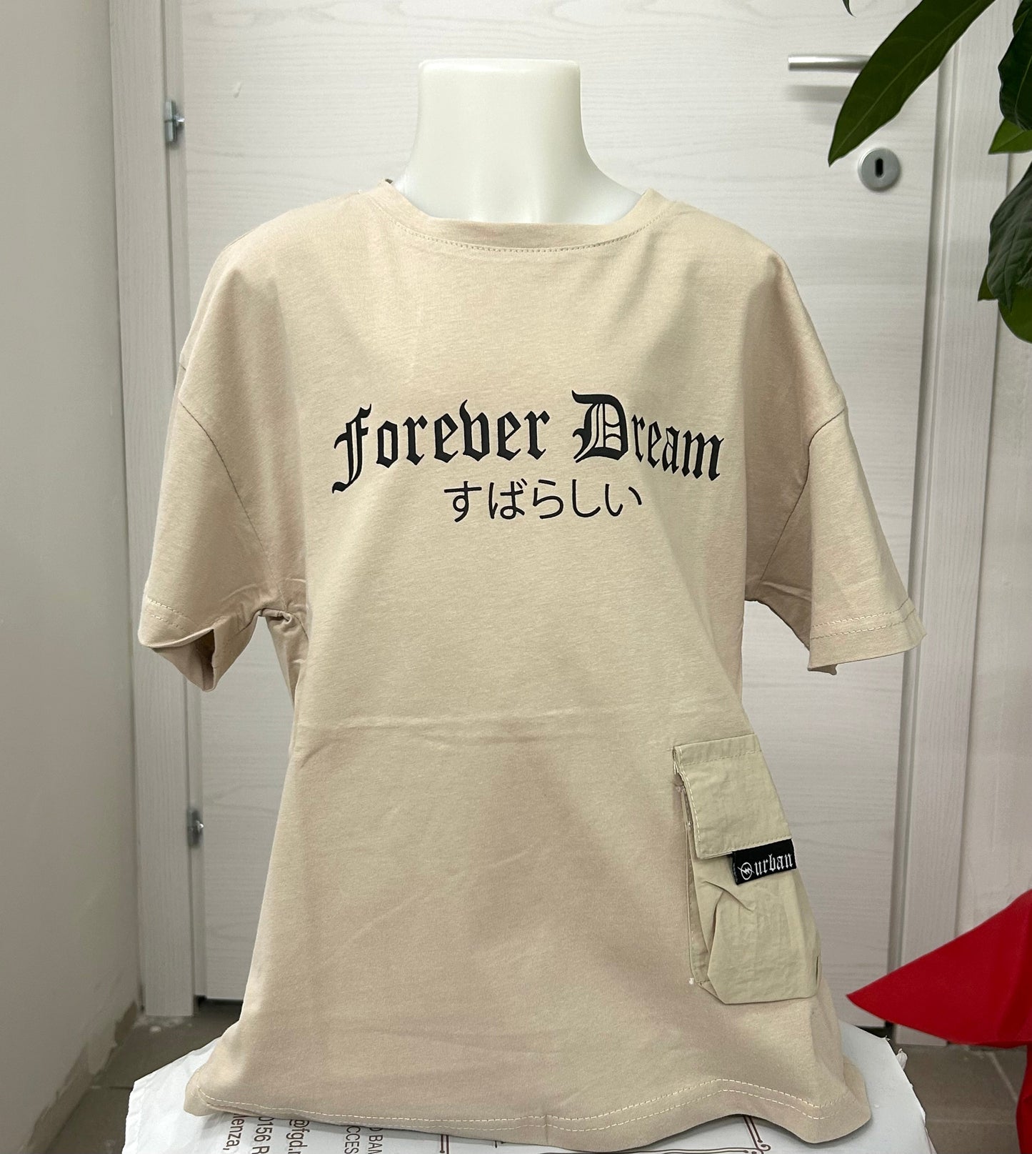 T-shirt con scritta e taschino FGD MODA