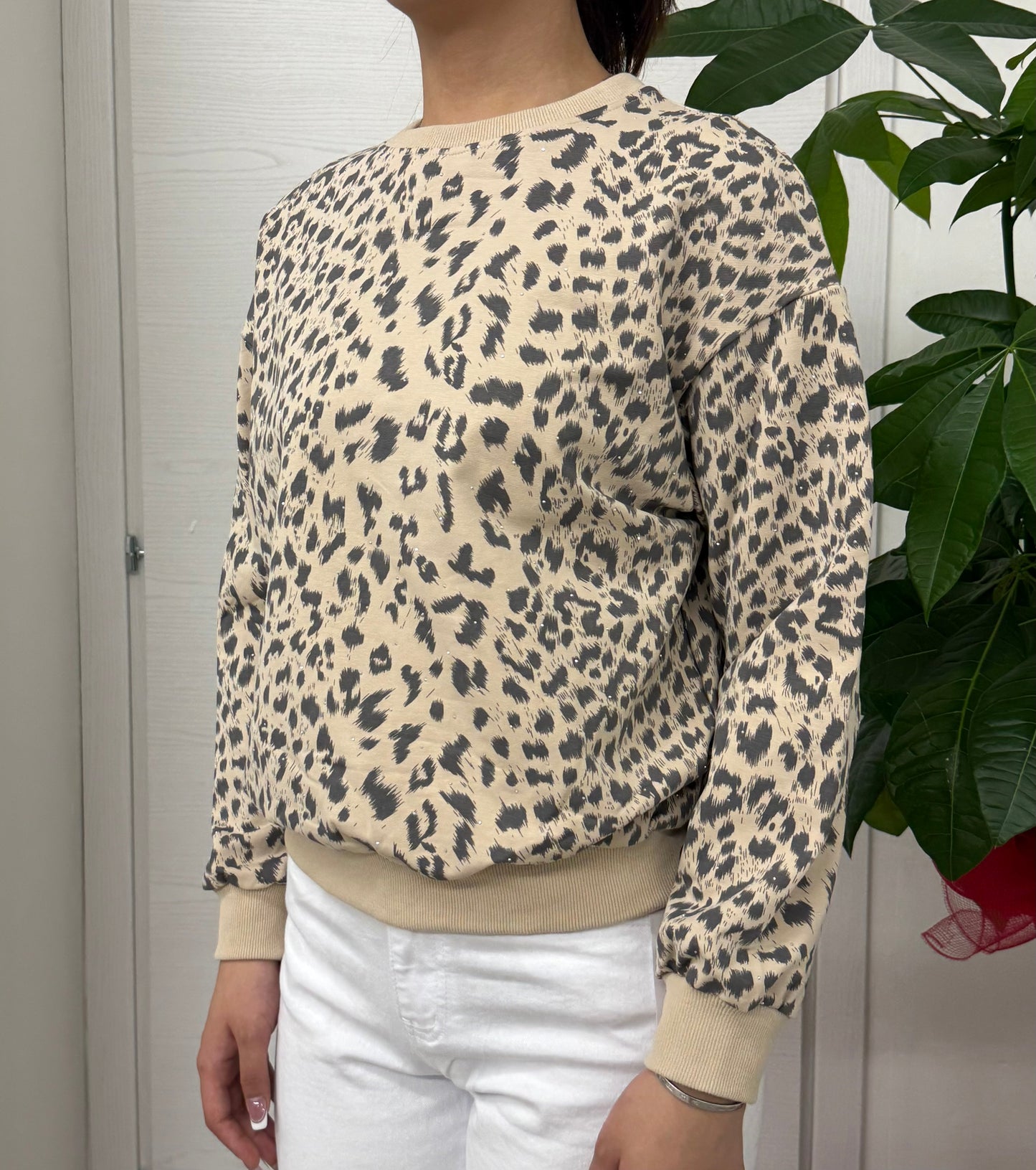 Felpa leopardata brillantinata FGD MODA