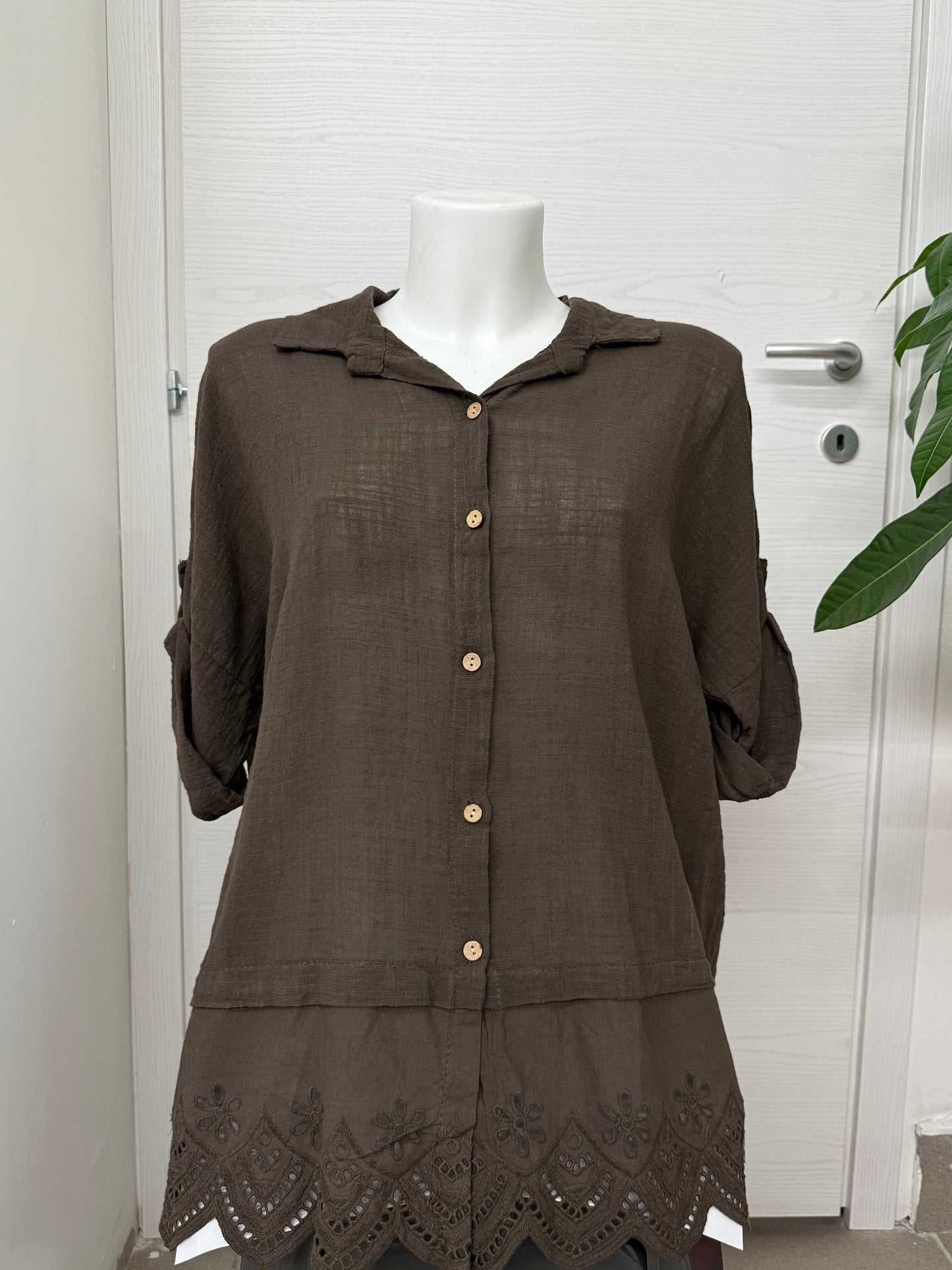 Blusa con bordo sangallo FGD MODA