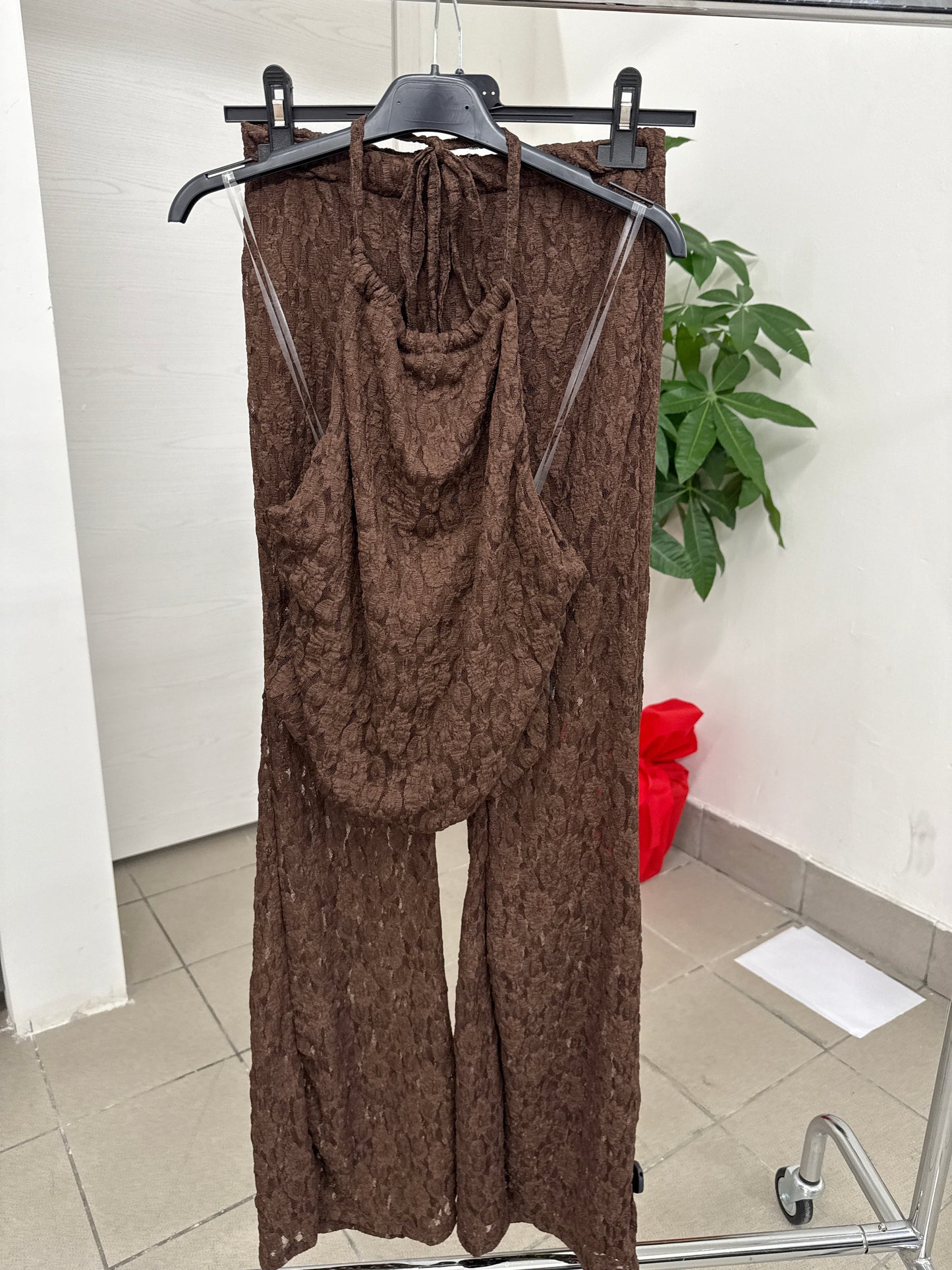 Set coordinato in pizzo Top e Pantalone FGD MODA