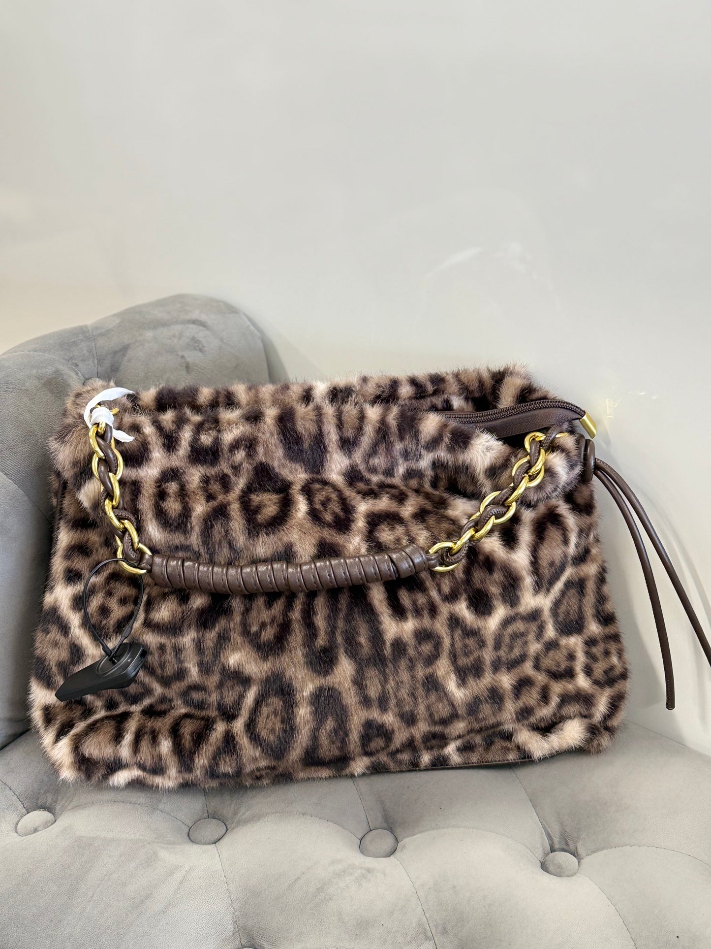 Borsa da spalla con pelliccia con tracolla FGD MODA