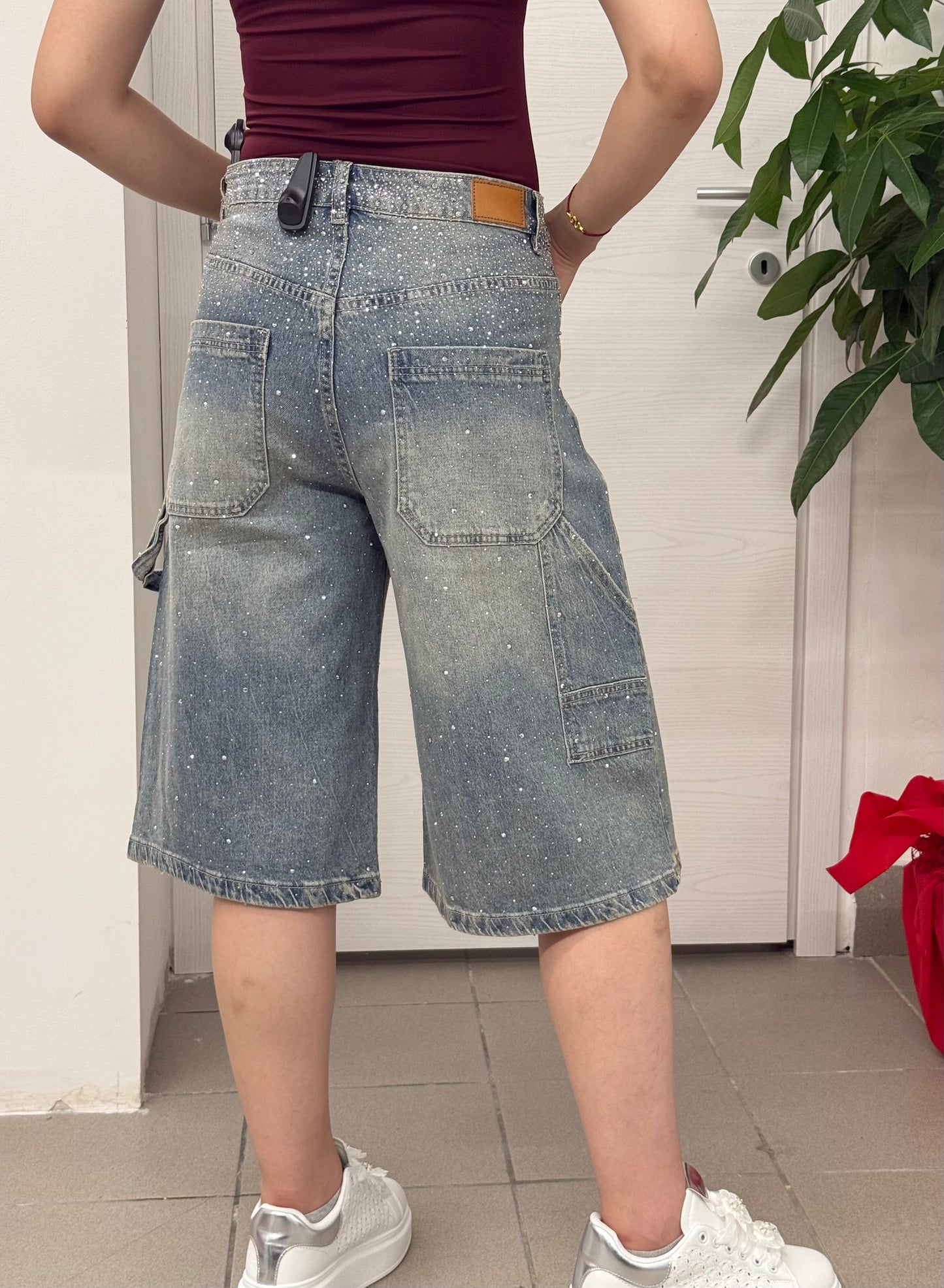 Bermuda Jeans con brillantini FGD MODA
