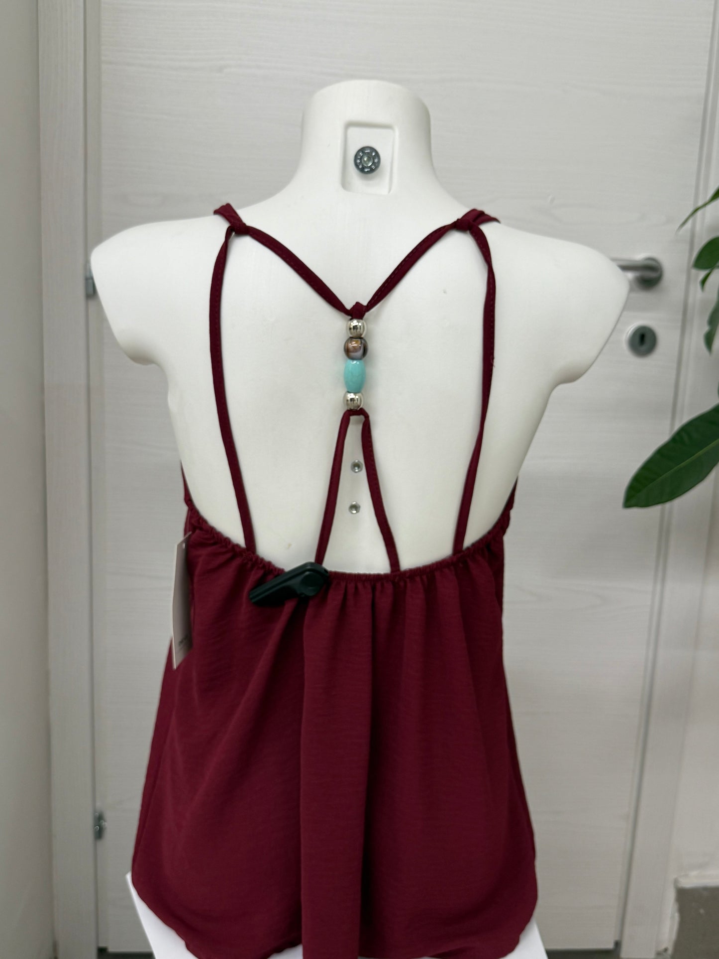 Canotta con perle sul retro FGD MODA