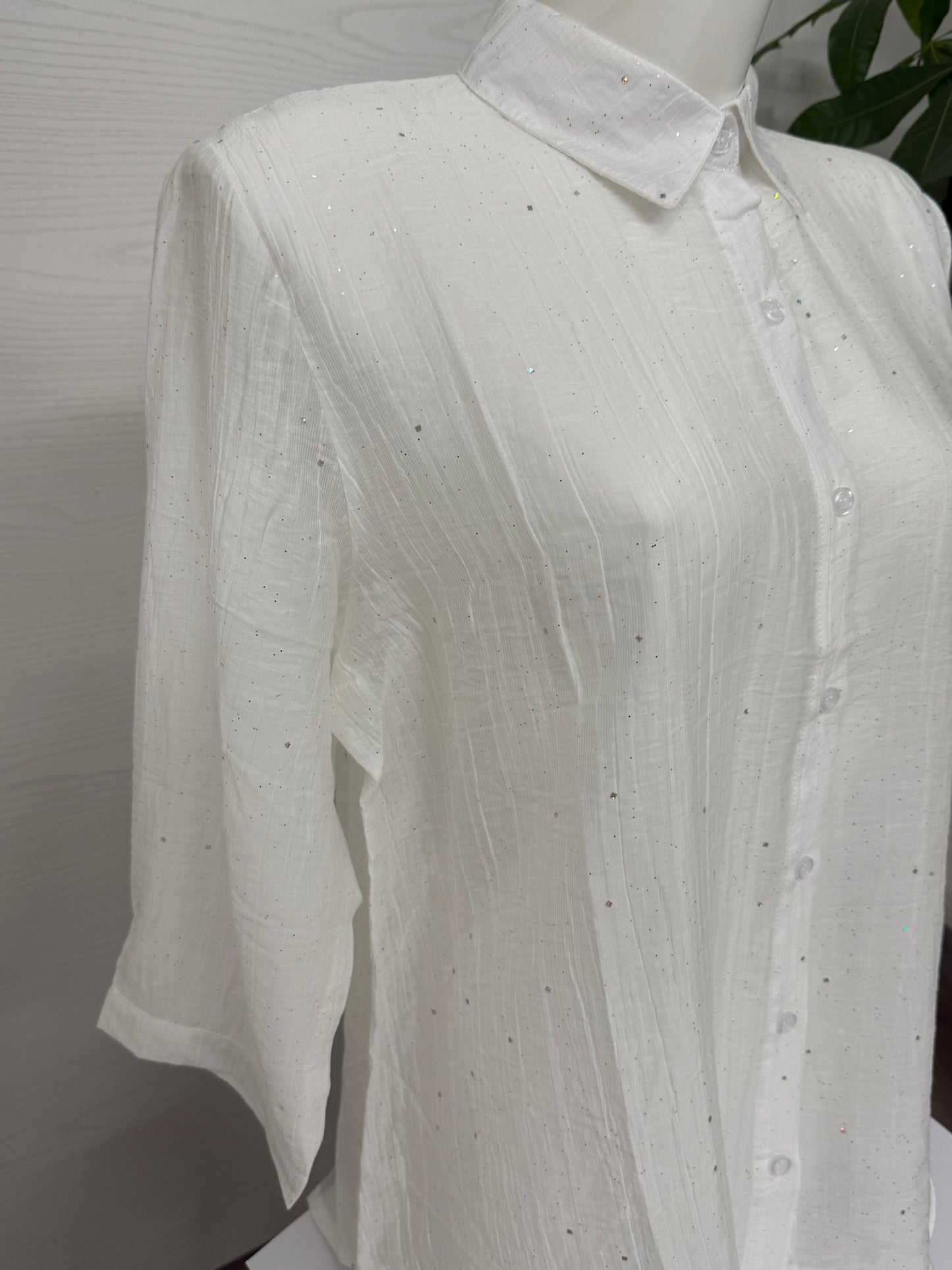 Blusa maniche a 3/4 con brillantini FGD MODA