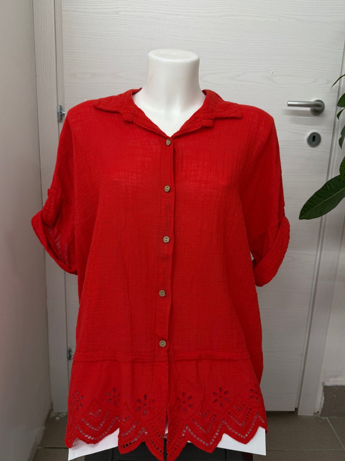 Blusa con bordo sangallo FGD MODA