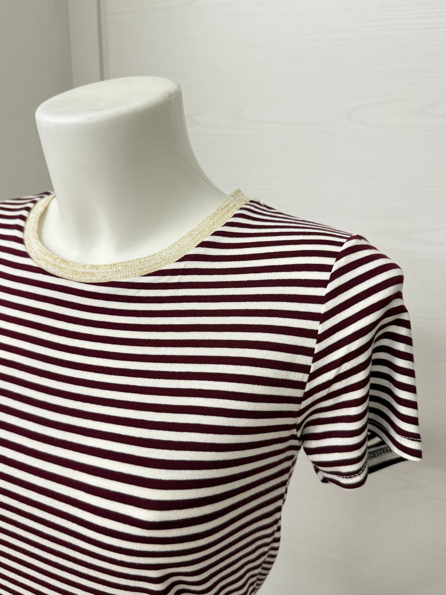Maglietta a righe con colletto lurex FGD MODA