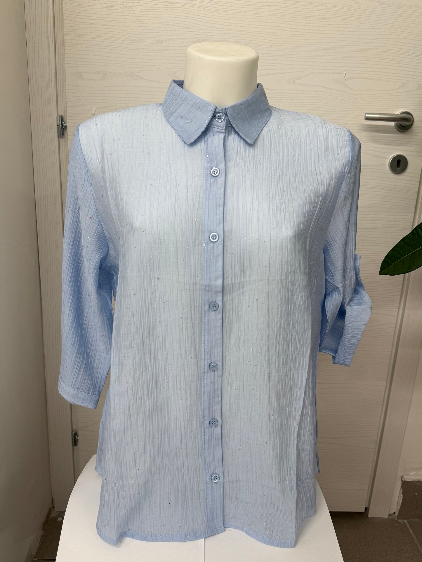 Blusa maniche a 3/4 con brillantini FGD MODA