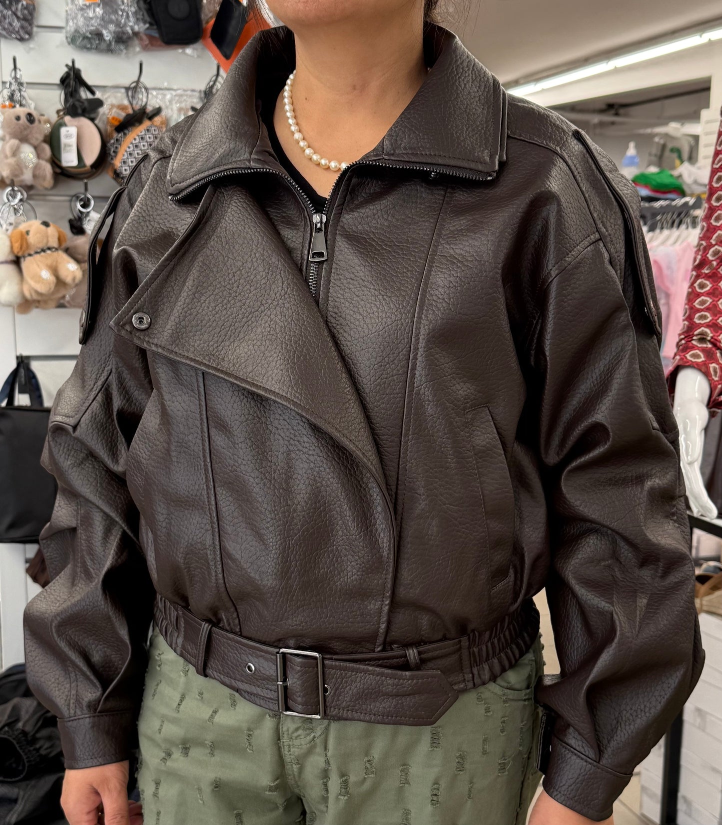 Giacca bomber in pelle FGD MODA