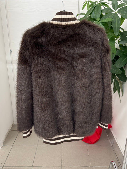 Giacca a pelliccia con banda FGD MODA