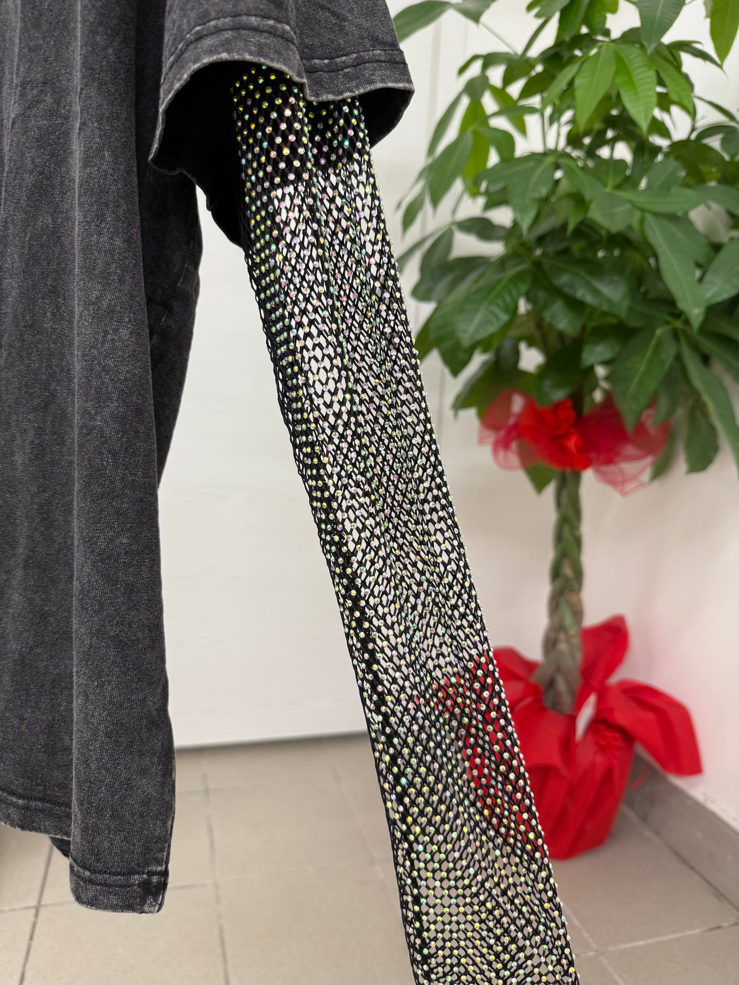 T-shirt con manica brillantinata FGD MODA