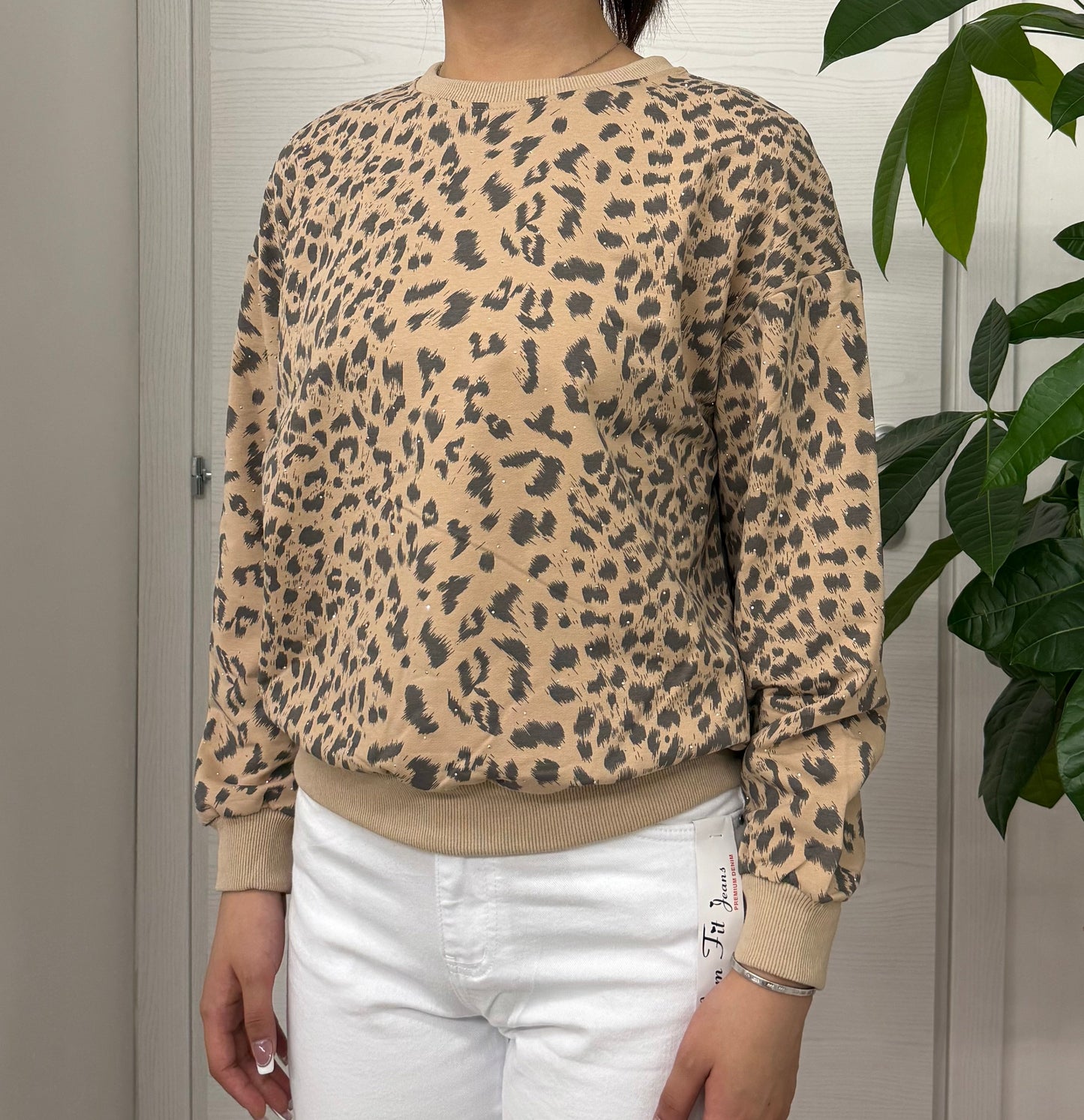 Felpa leopardata brillantinata FGD MODA