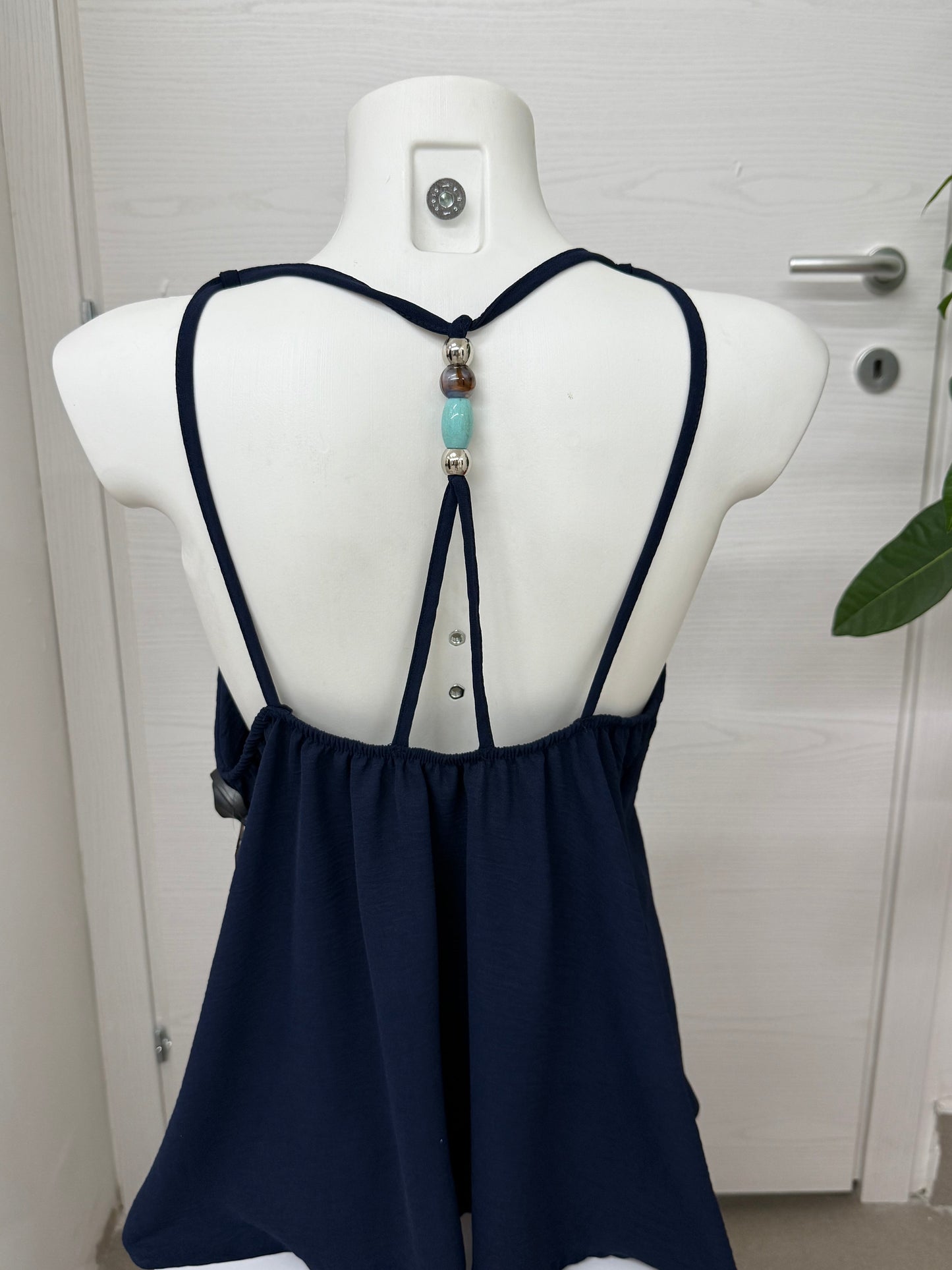 Canotta con perle sul retro FGD MODA