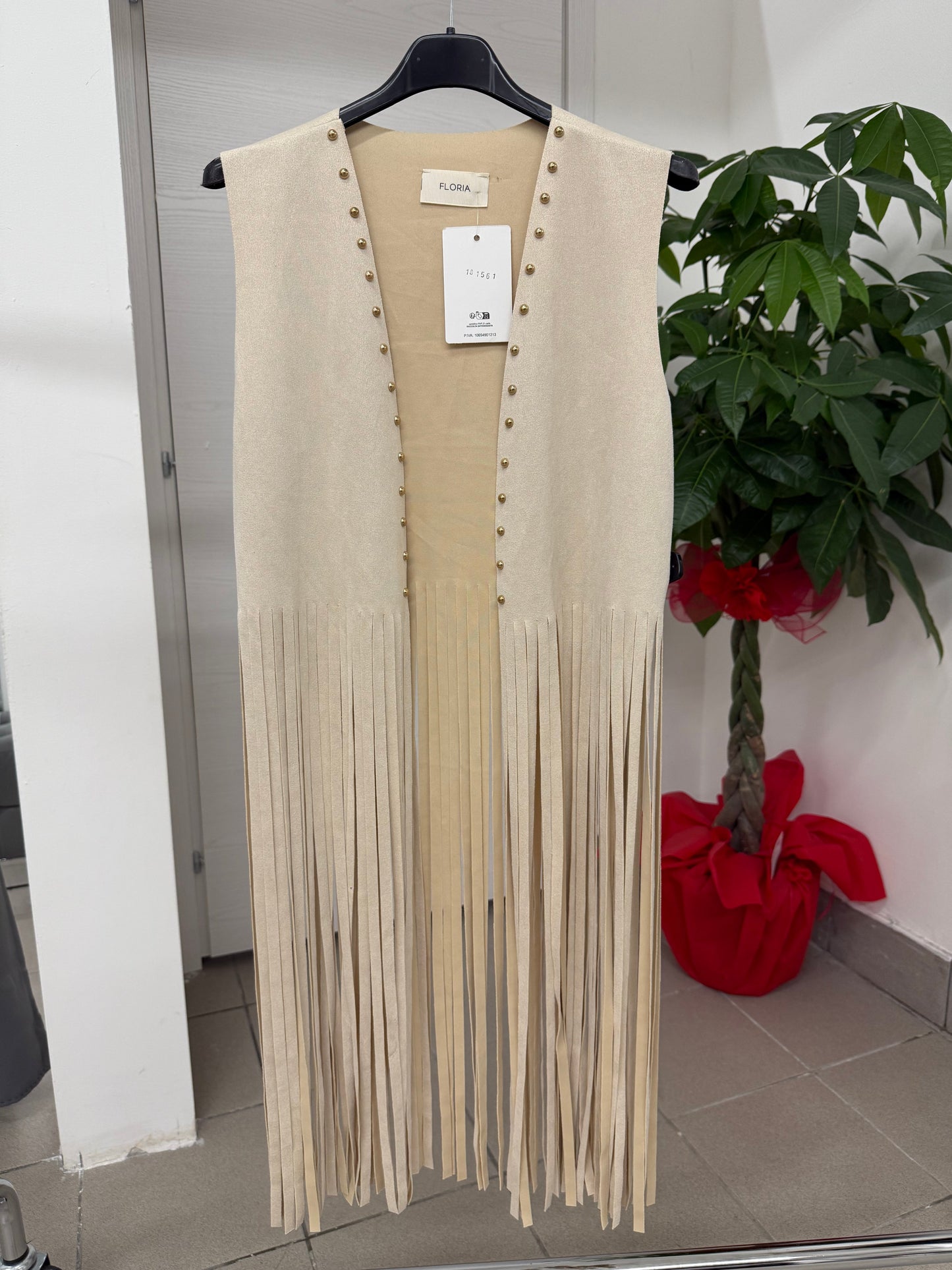 Gilet con frange in camoscio FGD MODA