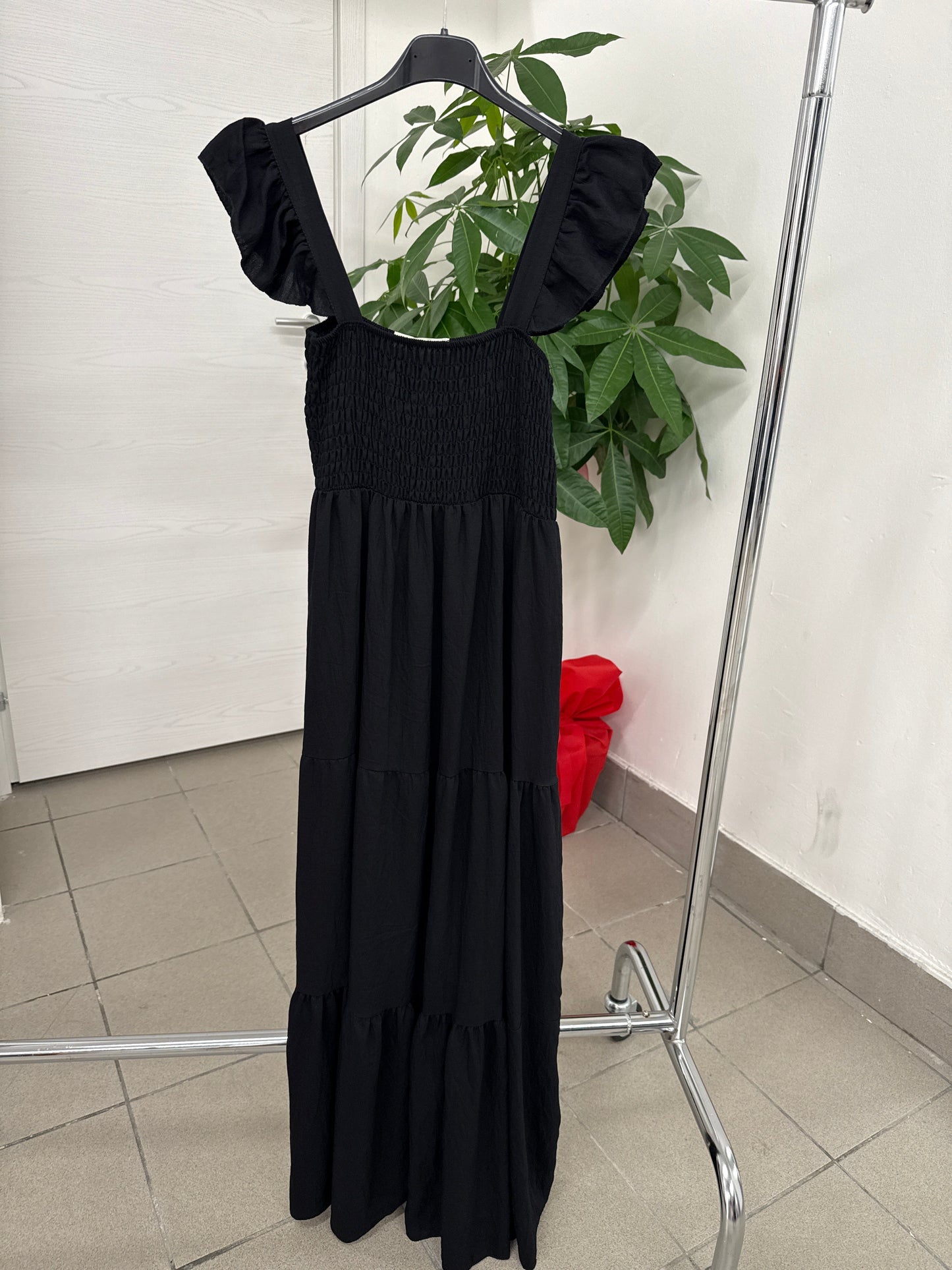 Abito lungo con spalline volant FGD MODA