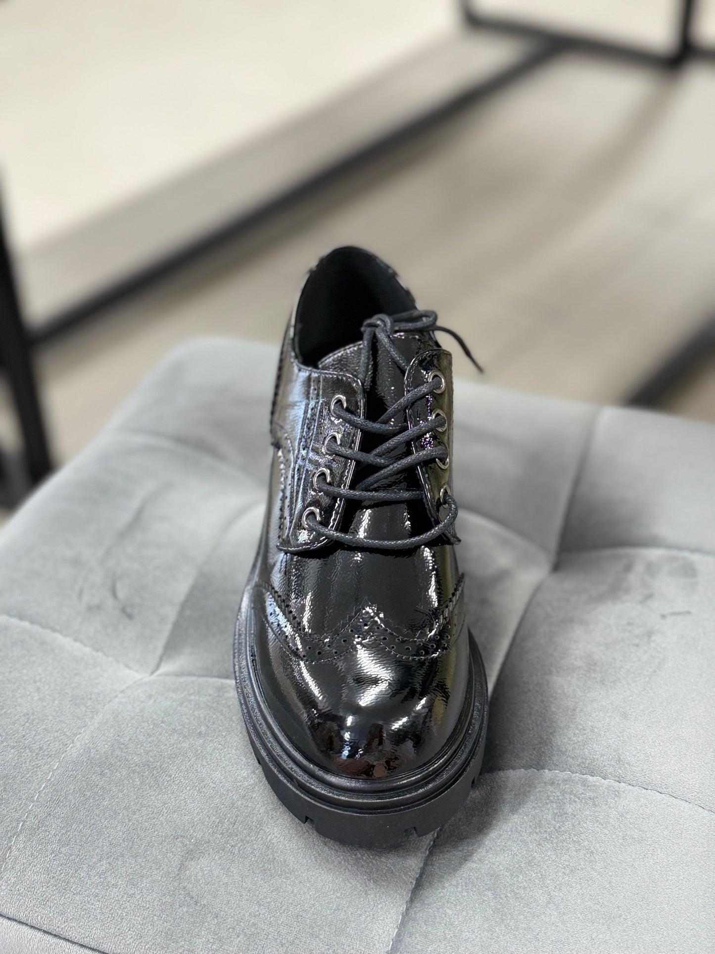 Mocassini lucidi tacco 5cm FGD MODA