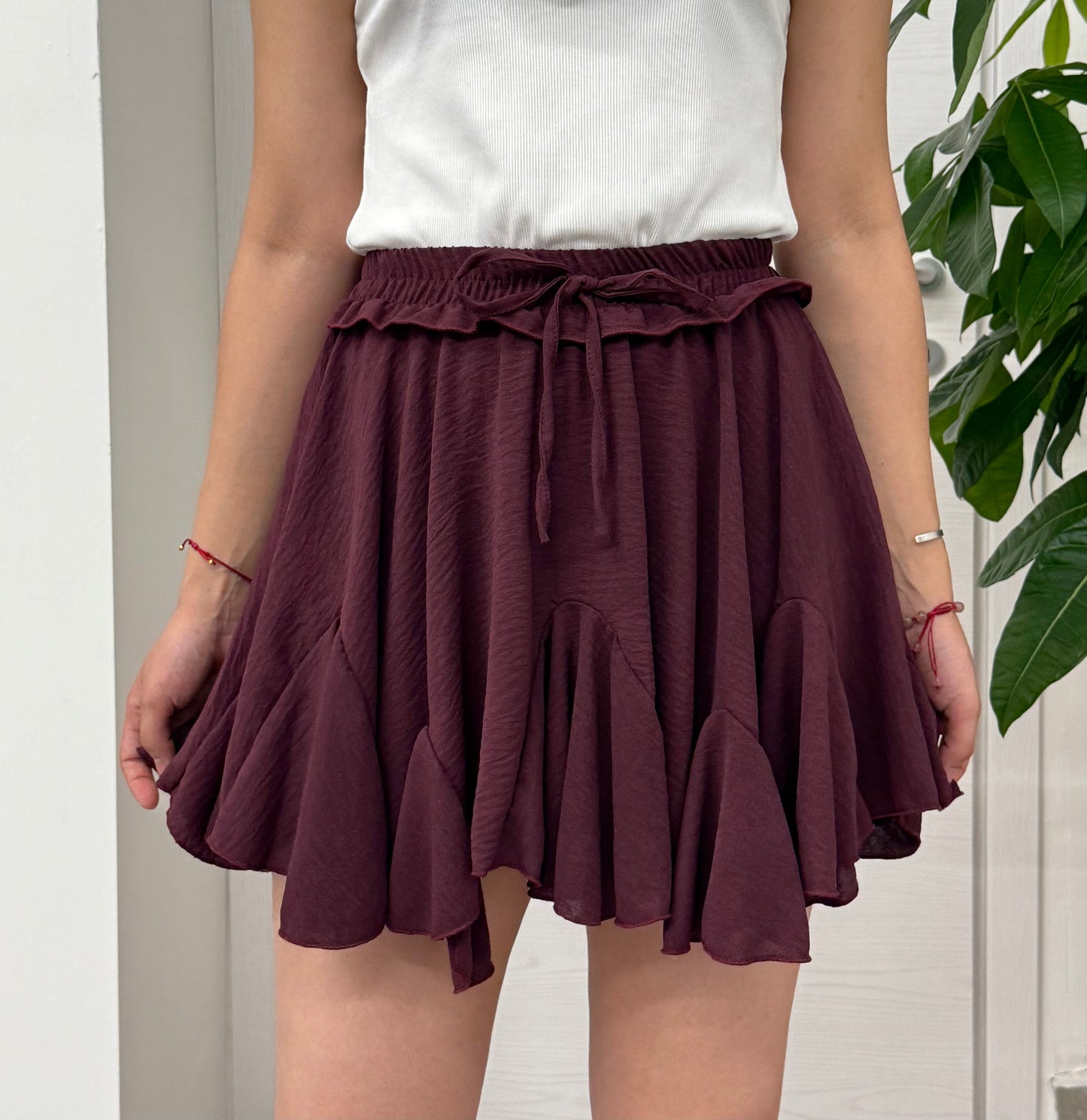 Mini gonna a pieghe con pantaloncino FGD MODA