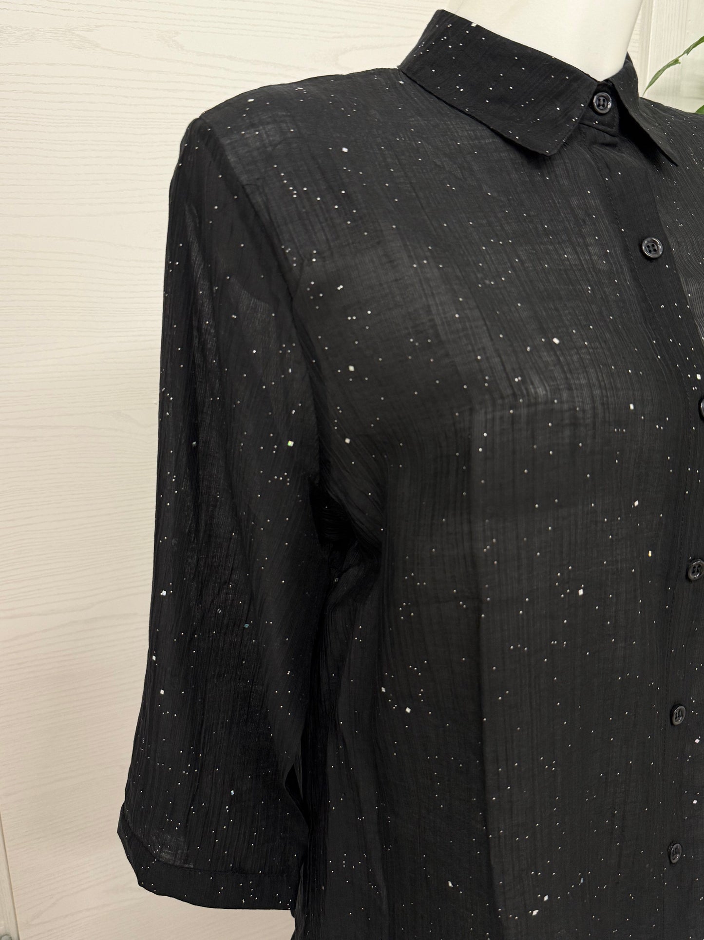 Blusa maniche a 3/4 con brillantini FGD MODA