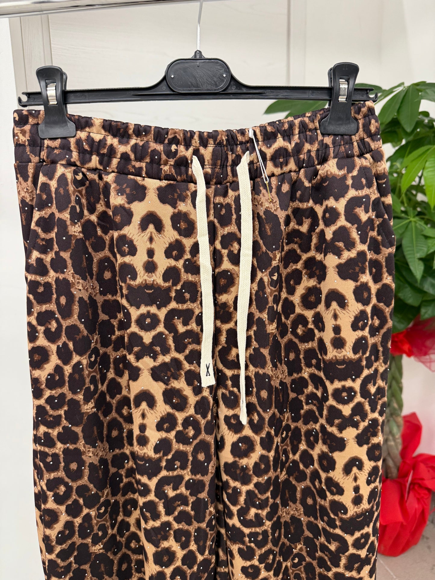Pantaloni leopardati brillantinati FGD MODA