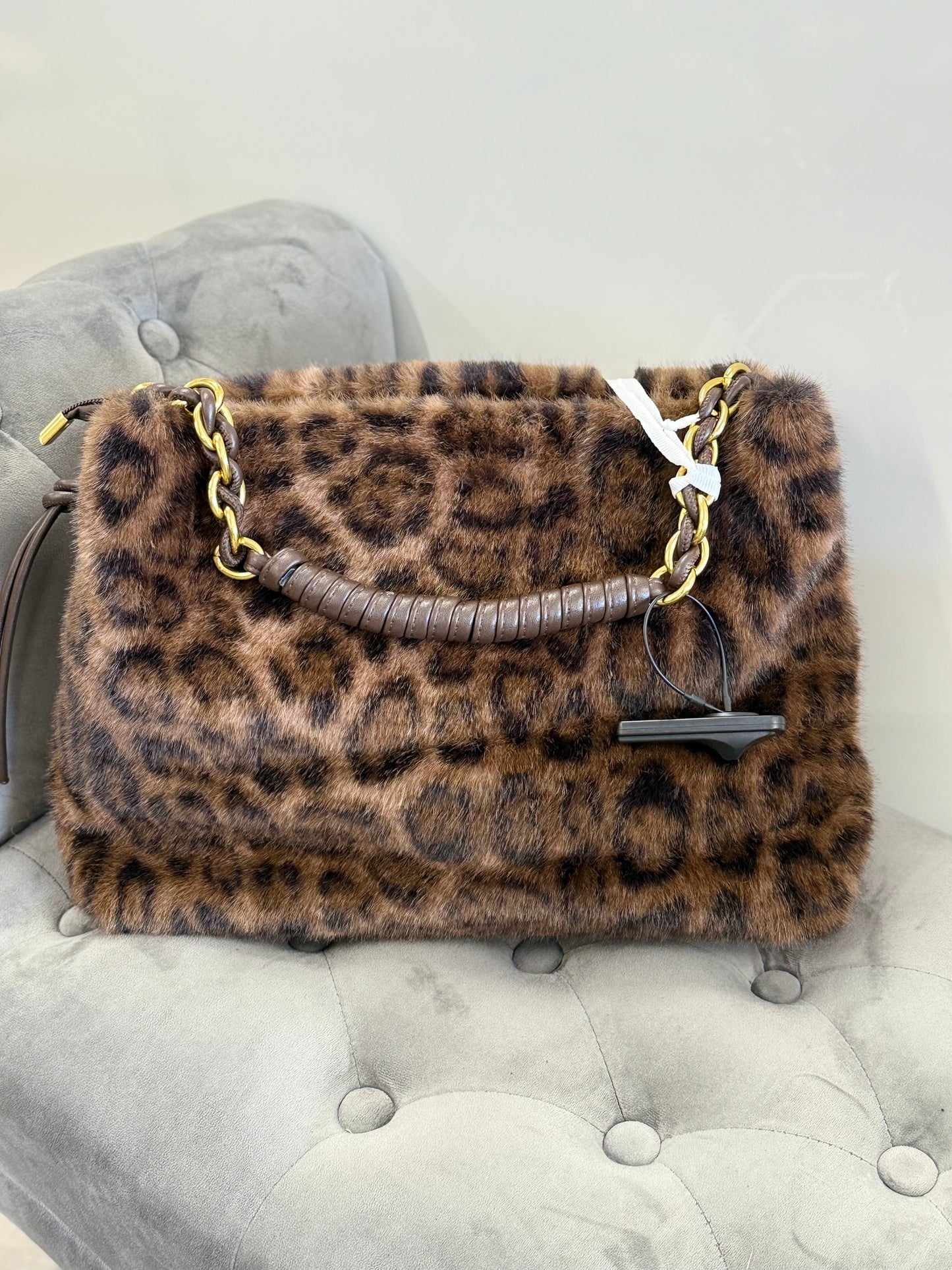Borsa da spalla con pelliccia con tracolla FGD MODA