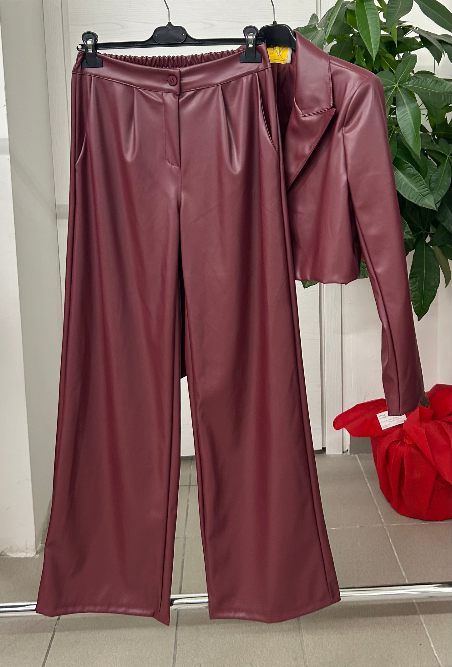 Set coordinato in pelle Giacca e Pantaloni