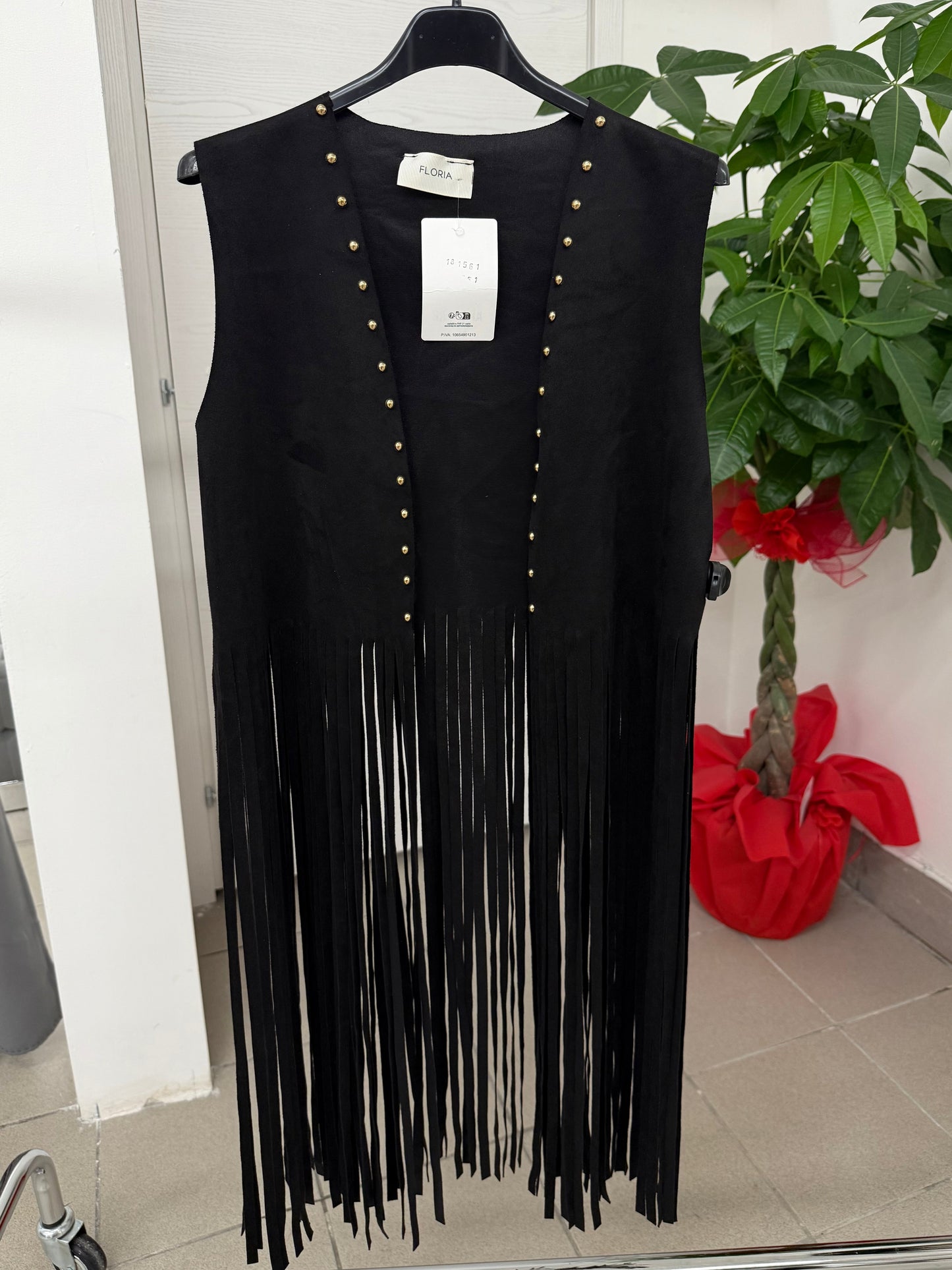 Gilet con frange in camoscio FGD MODA
