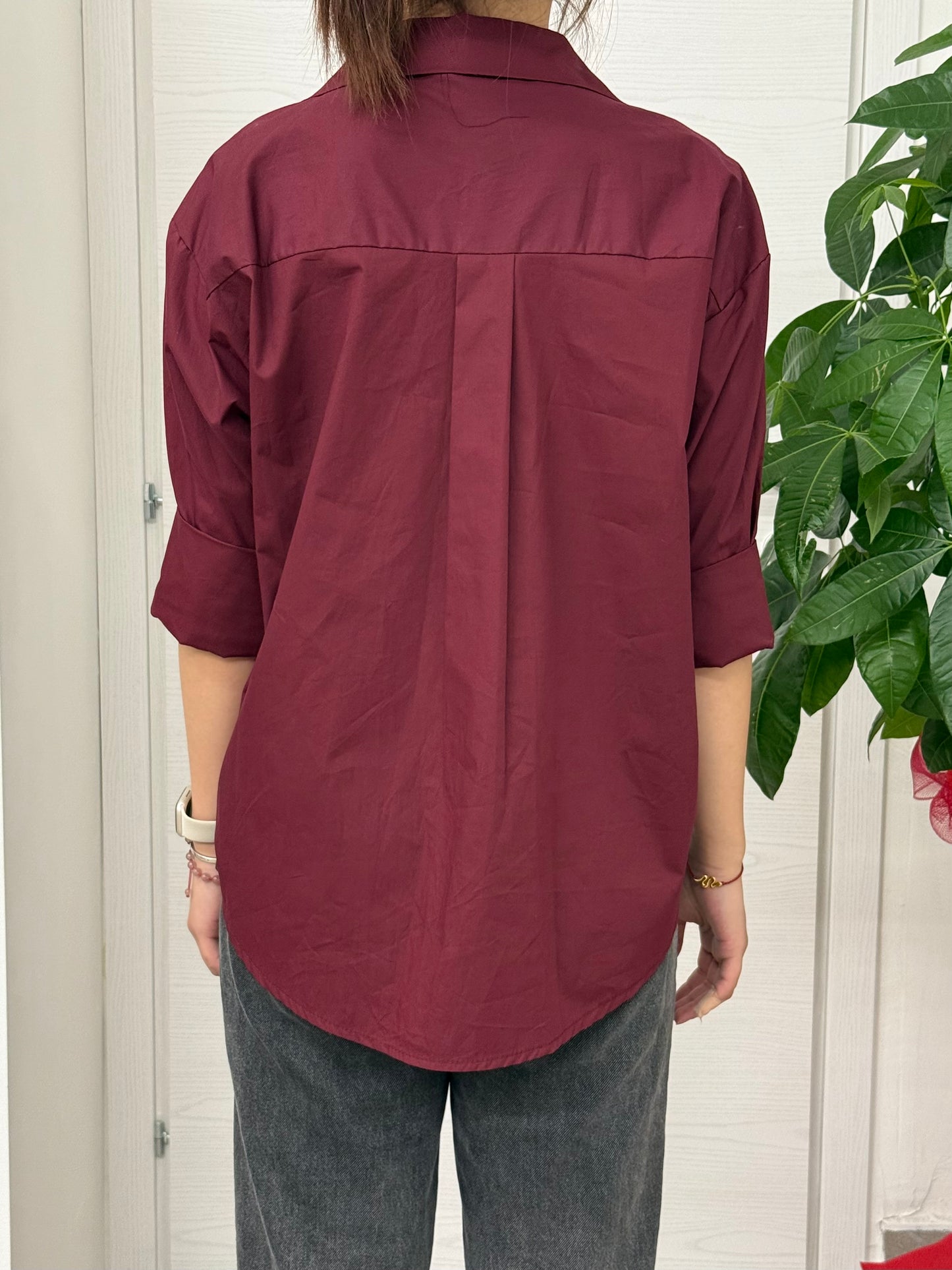 Camicia in cotone a maniche lunghe con strass FGD MODA