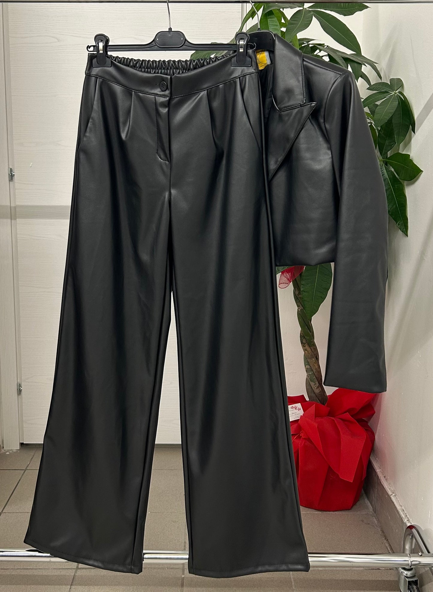 Set coordinato in pelle Giacca e Pantaloni