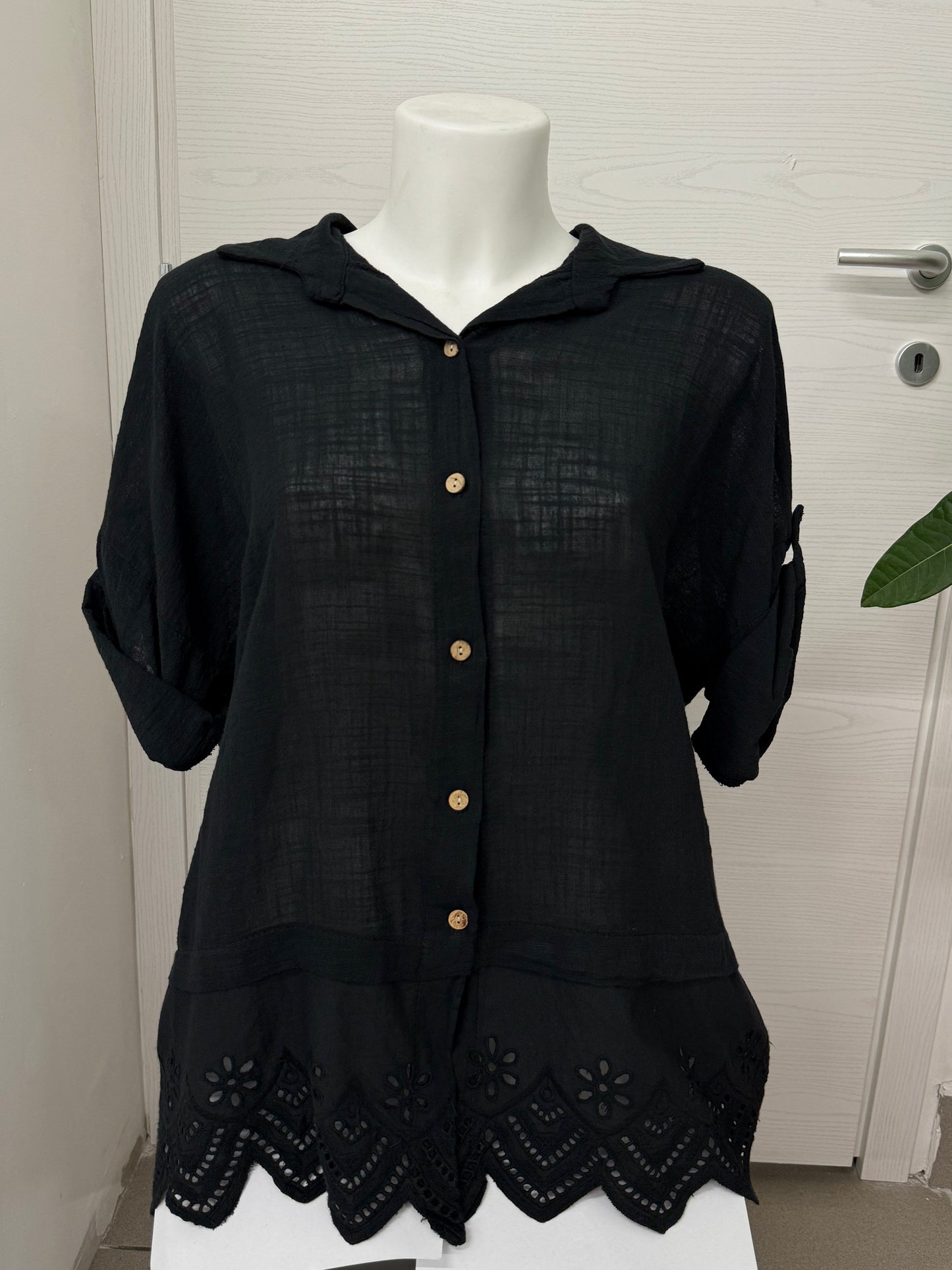 Blusa con bordo sangallo FGD MODA