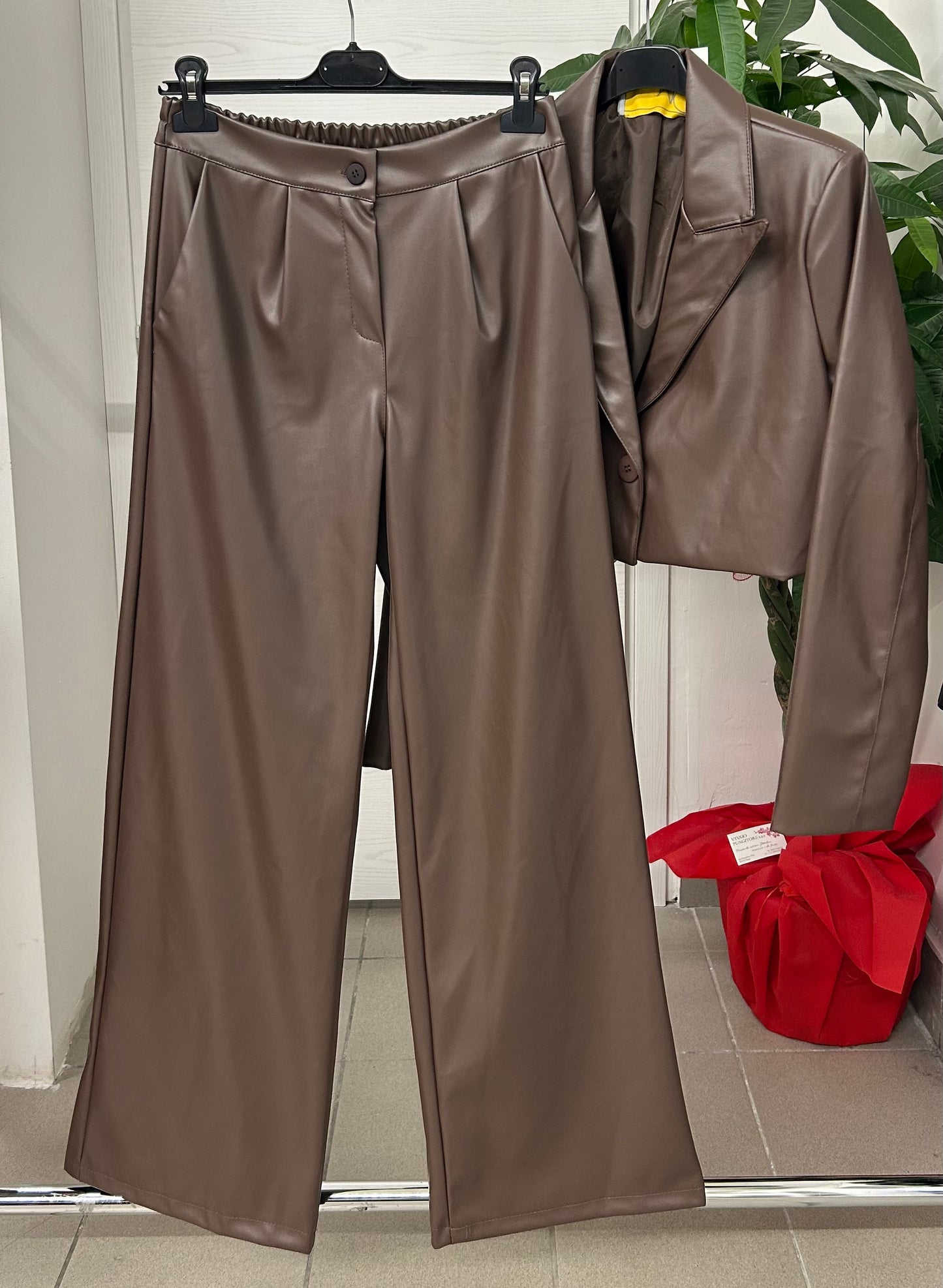Set coordinato in pelle Giacca e Pantaloni