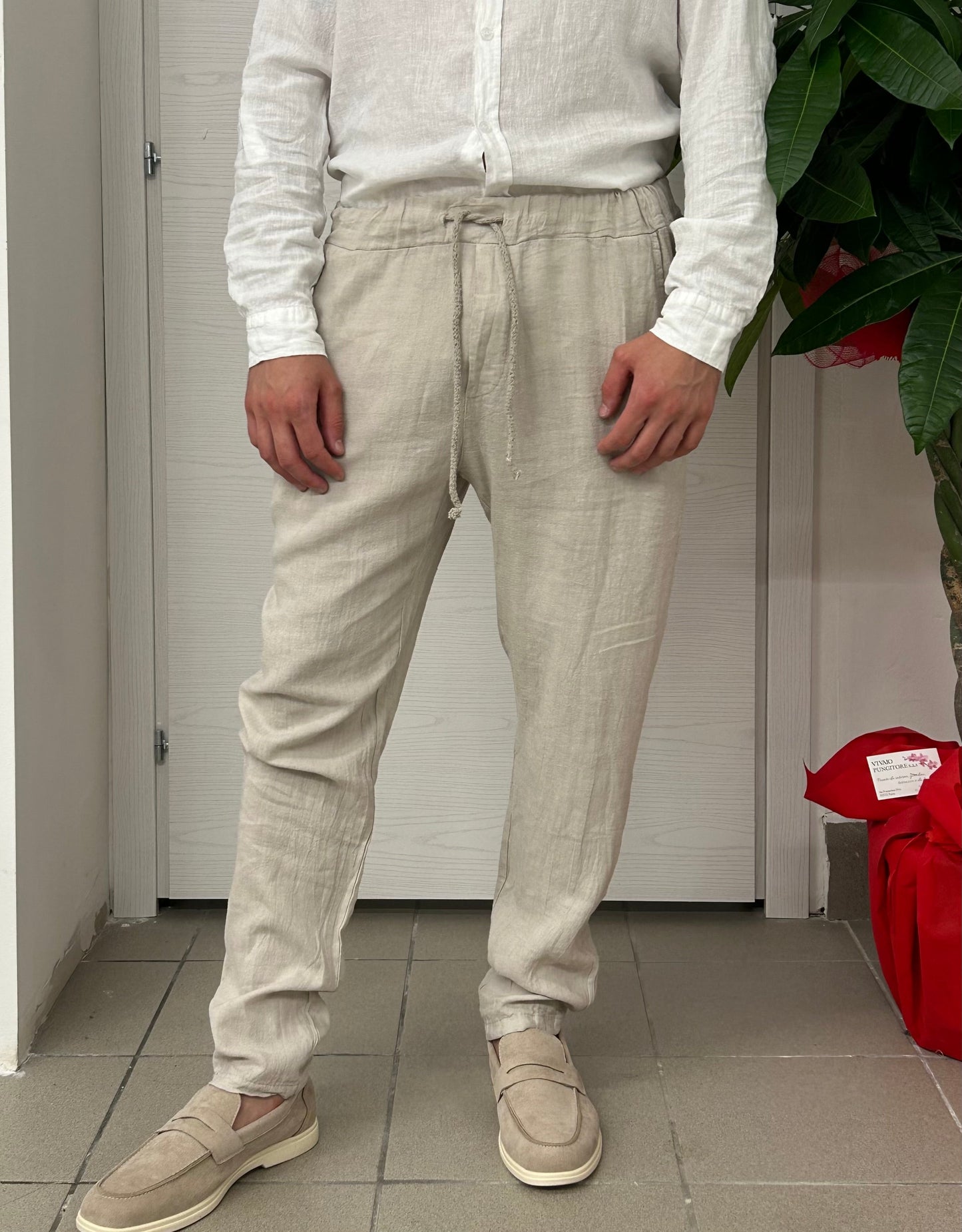 Pantaloni di lino FGD MODA