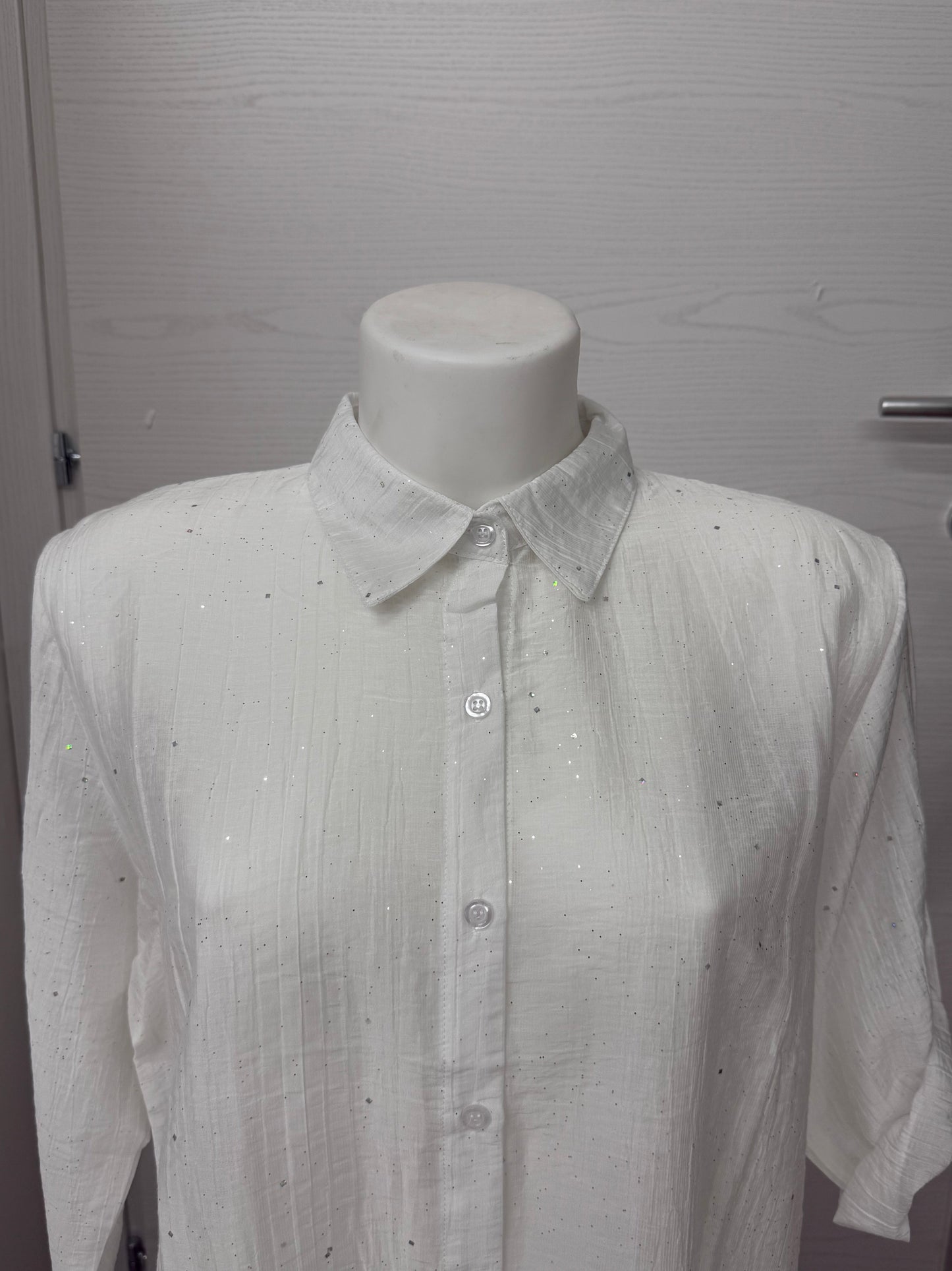 Blusa maniche a 3/4 con brillantini FGD MODA