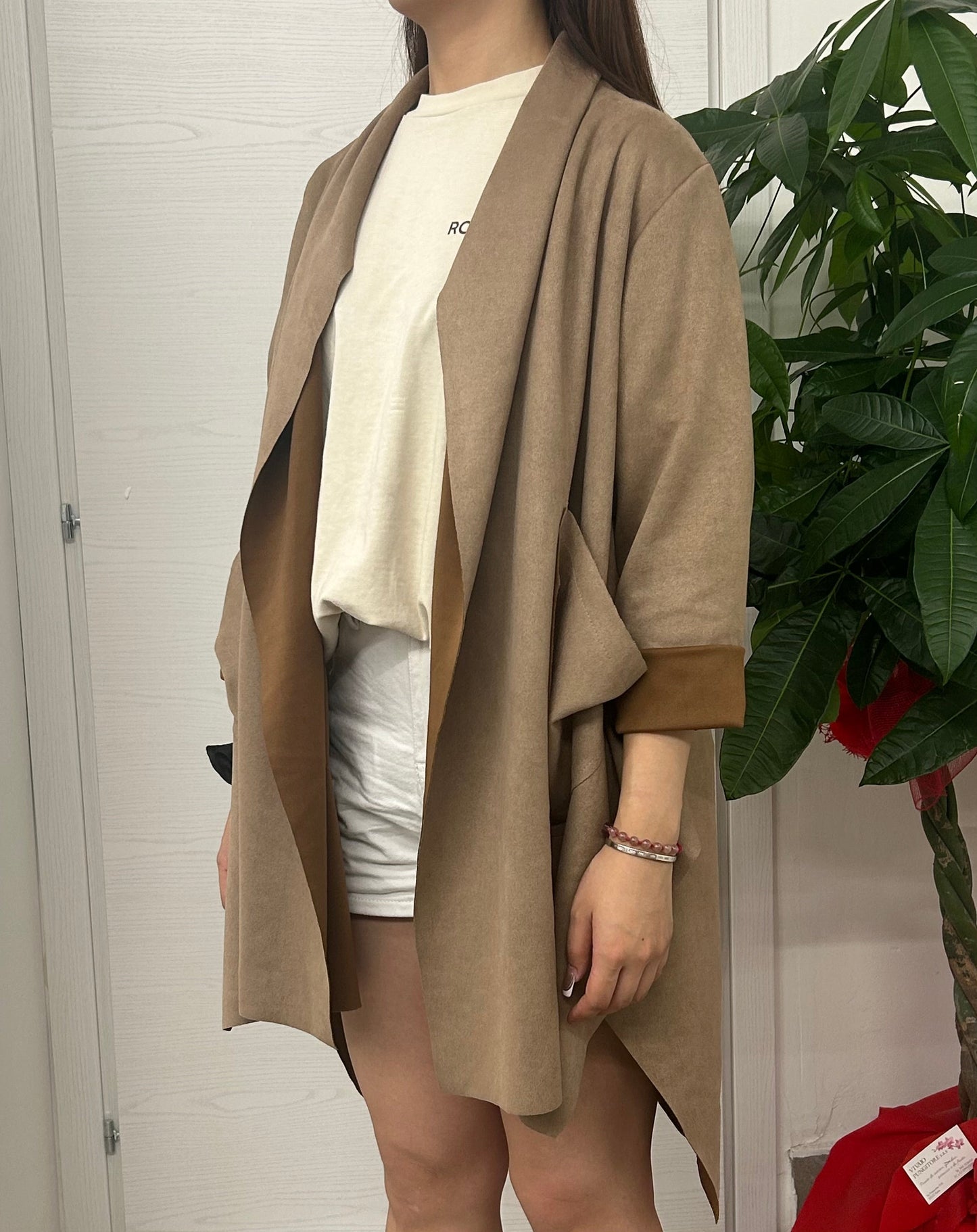 Giacca in camoscio con tasche FGD MODA