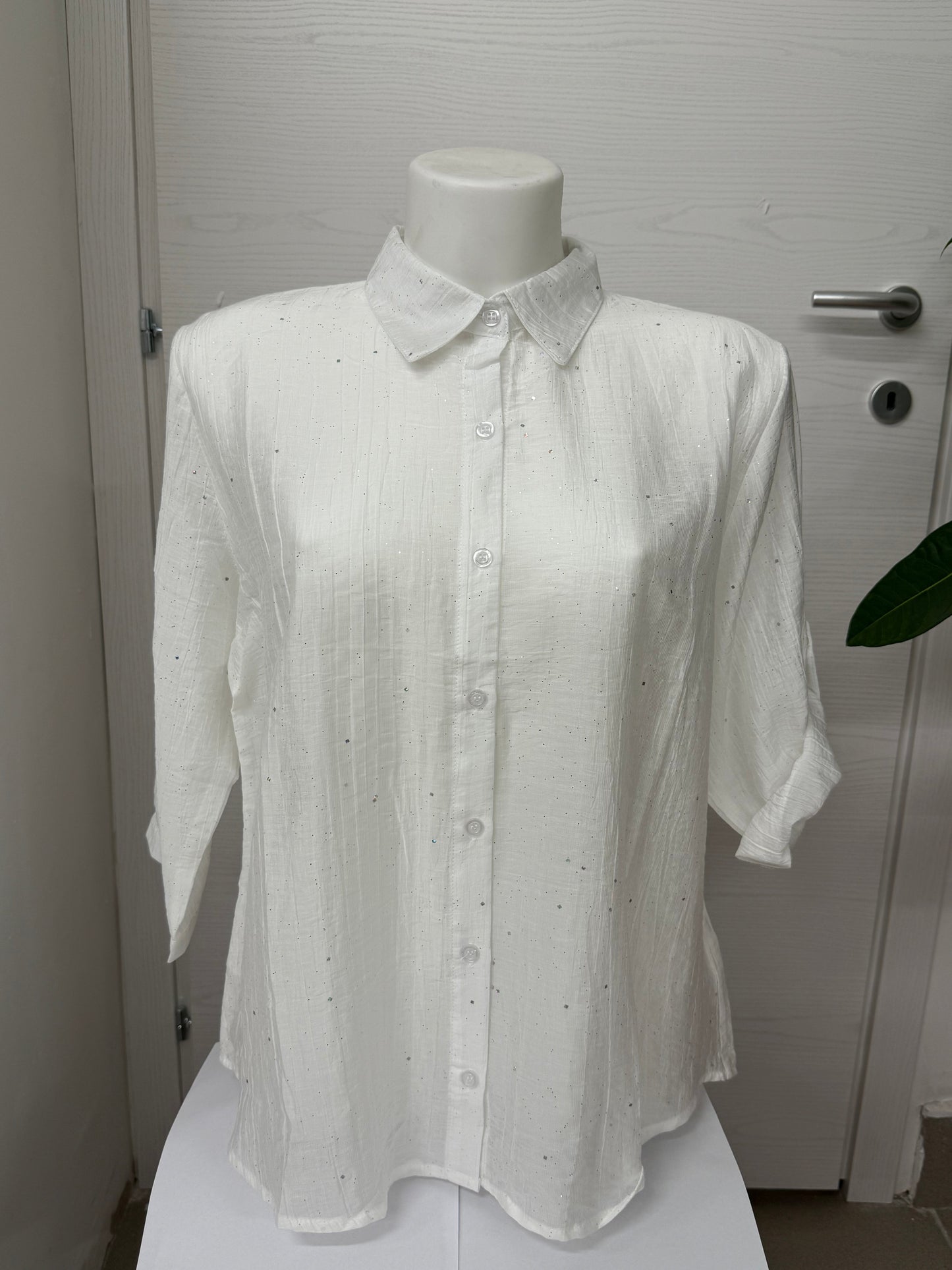 Blusa maniche a 3/4 con brillantini FGD MODA