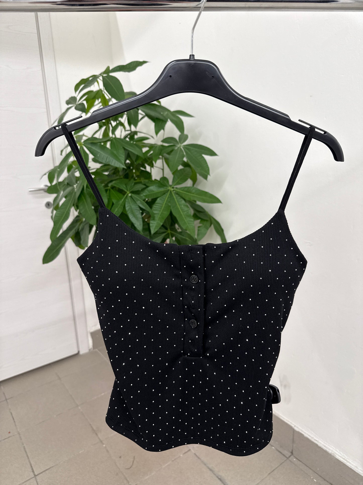 Top brillantinato con bottoni FGD MODA