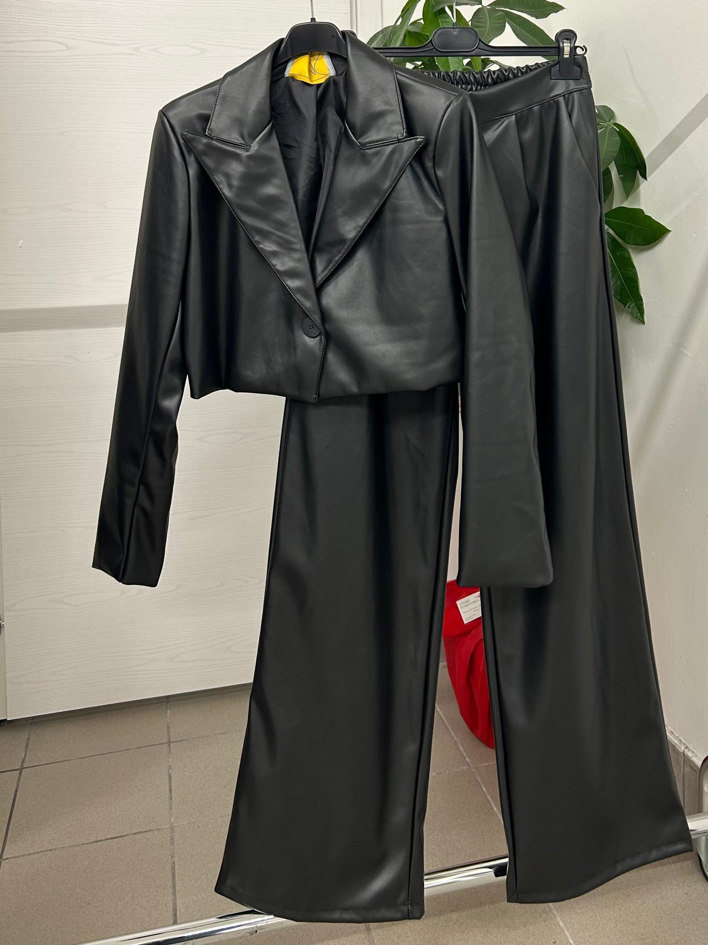 Set coordinato in pelle Giacca e Pantaloni