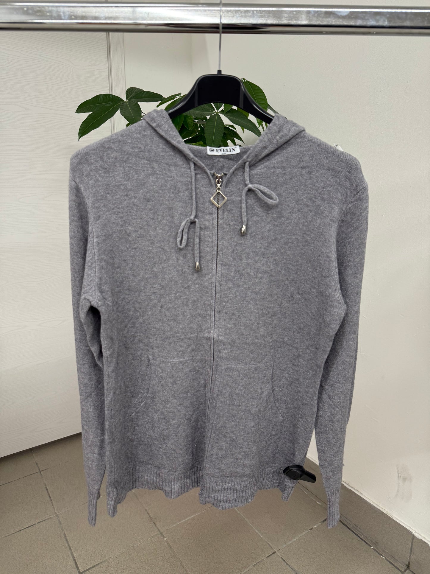 Felpa con zip con cappuccio
