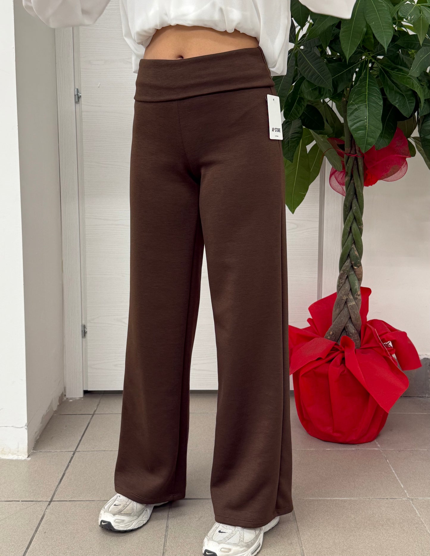 Pantaloni a palazzo con banda alta FGD MODA