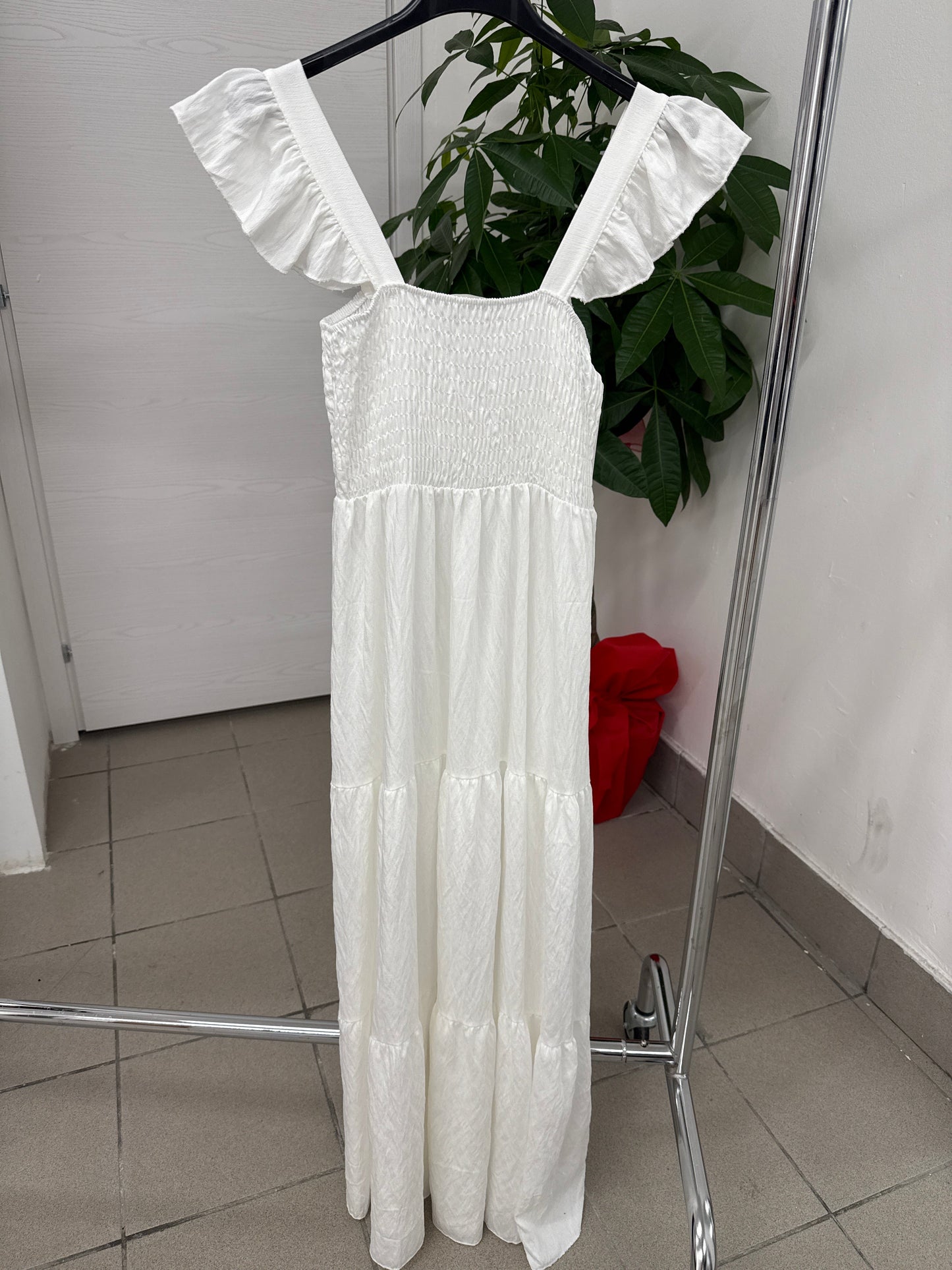 Abito lungo con spalline volant FGD MODA
