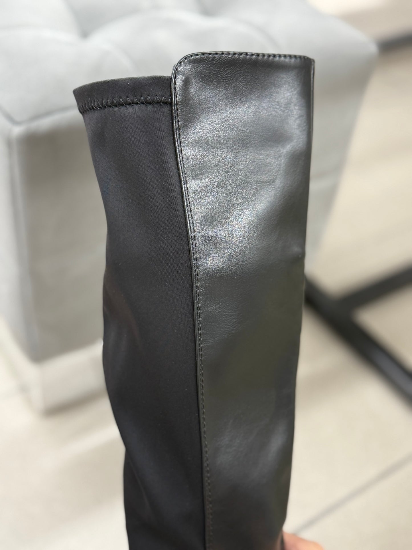 Stivali in ecopelle e nylon alti tacco 3cm FGD MODA