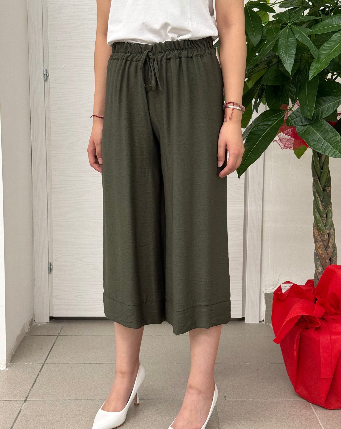 Pantalone a gamba larga pinocchietto FGD MODA