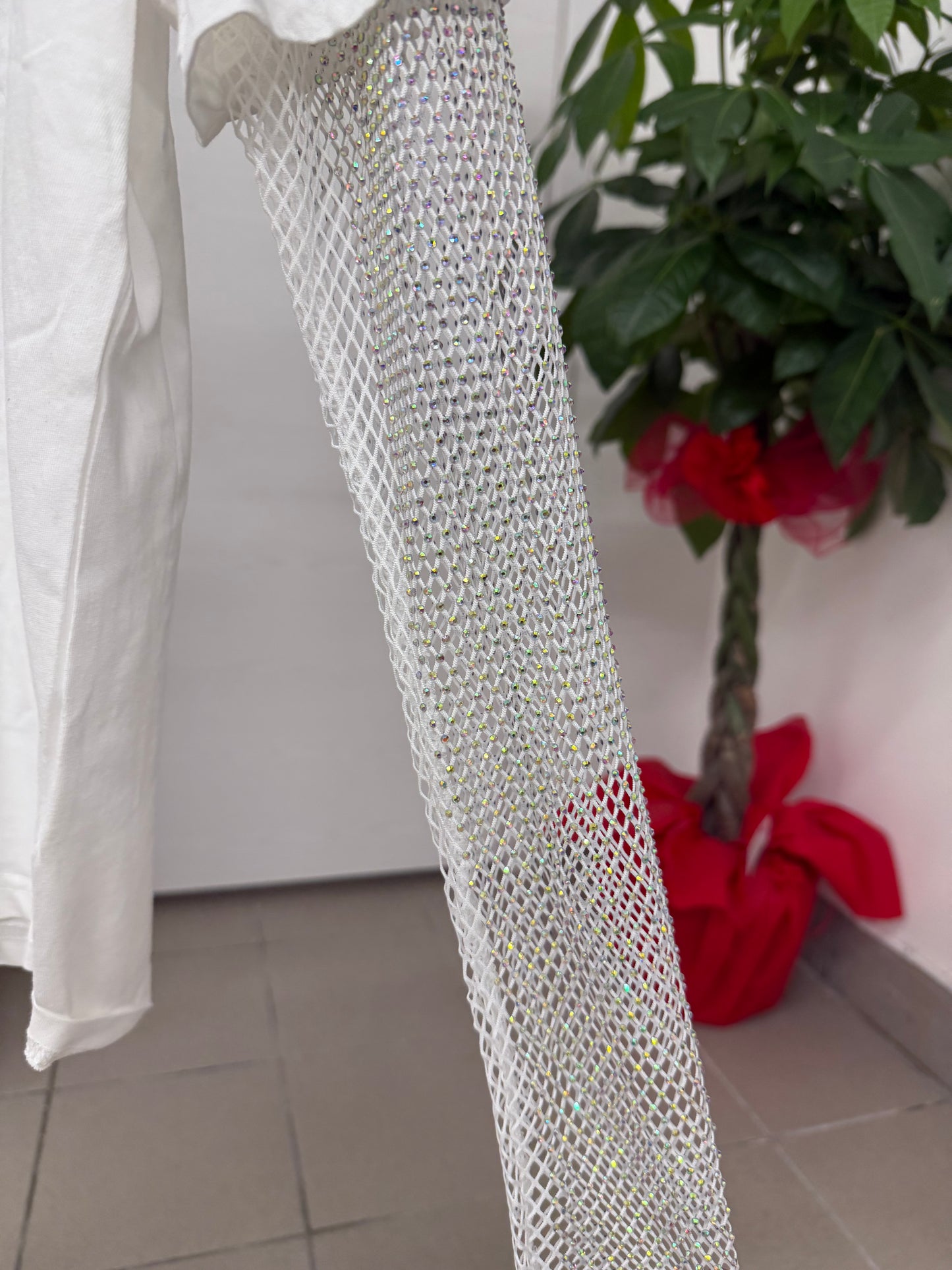 T-shirt con manica brillantinata