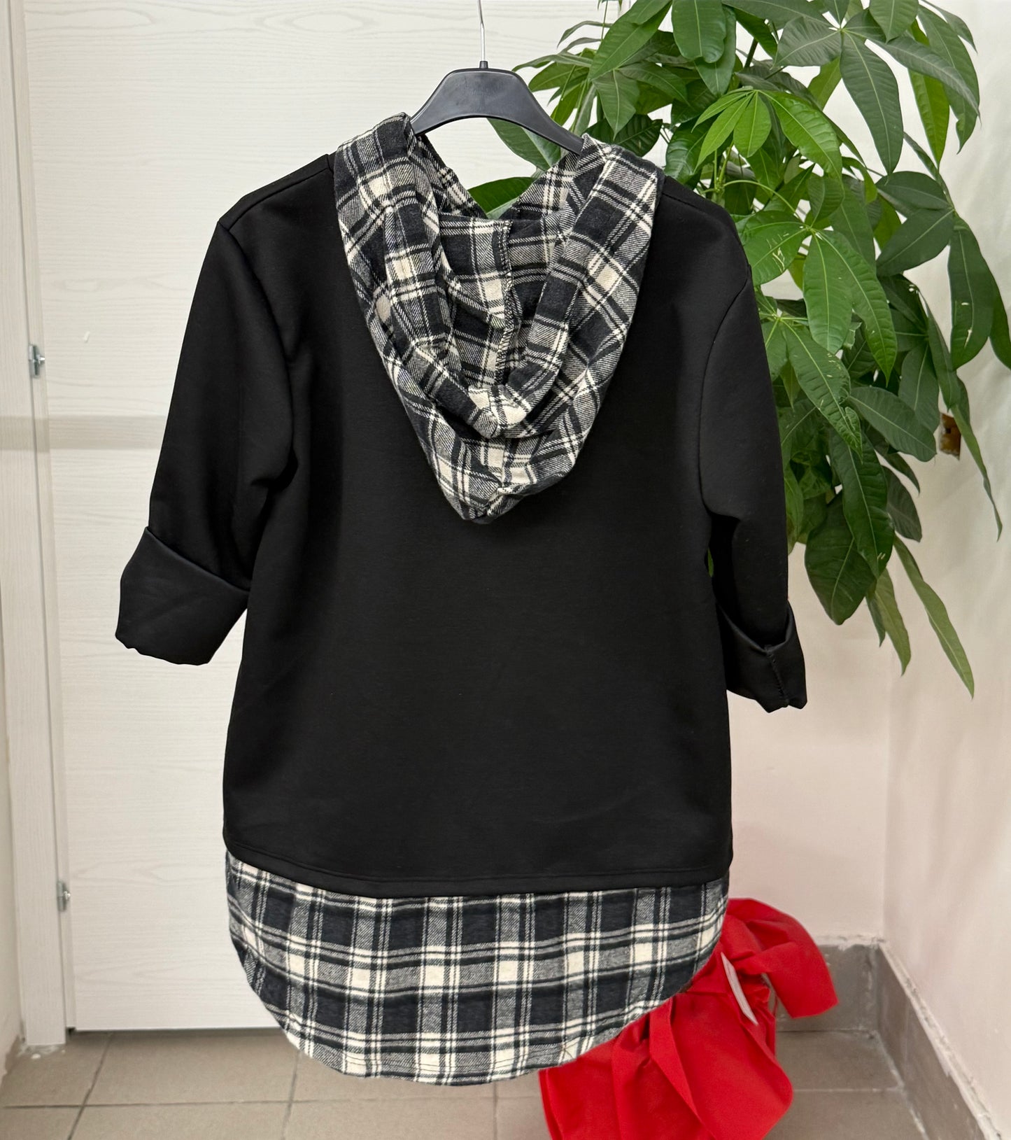 Felpa misto camicia con cappuccio FGD MODA