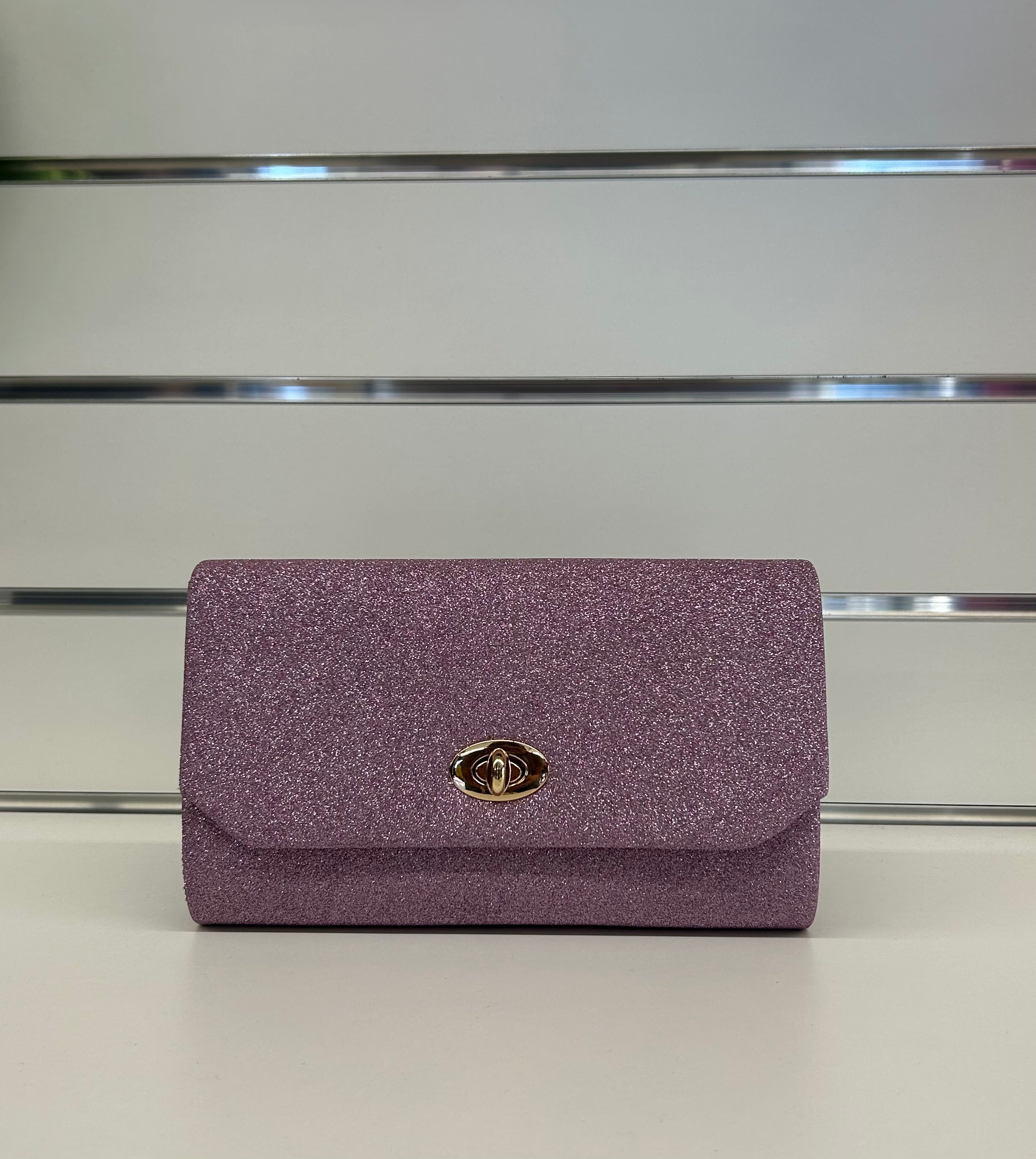 Porchette clutch brillantinata con chiusura davanti FGD MODA