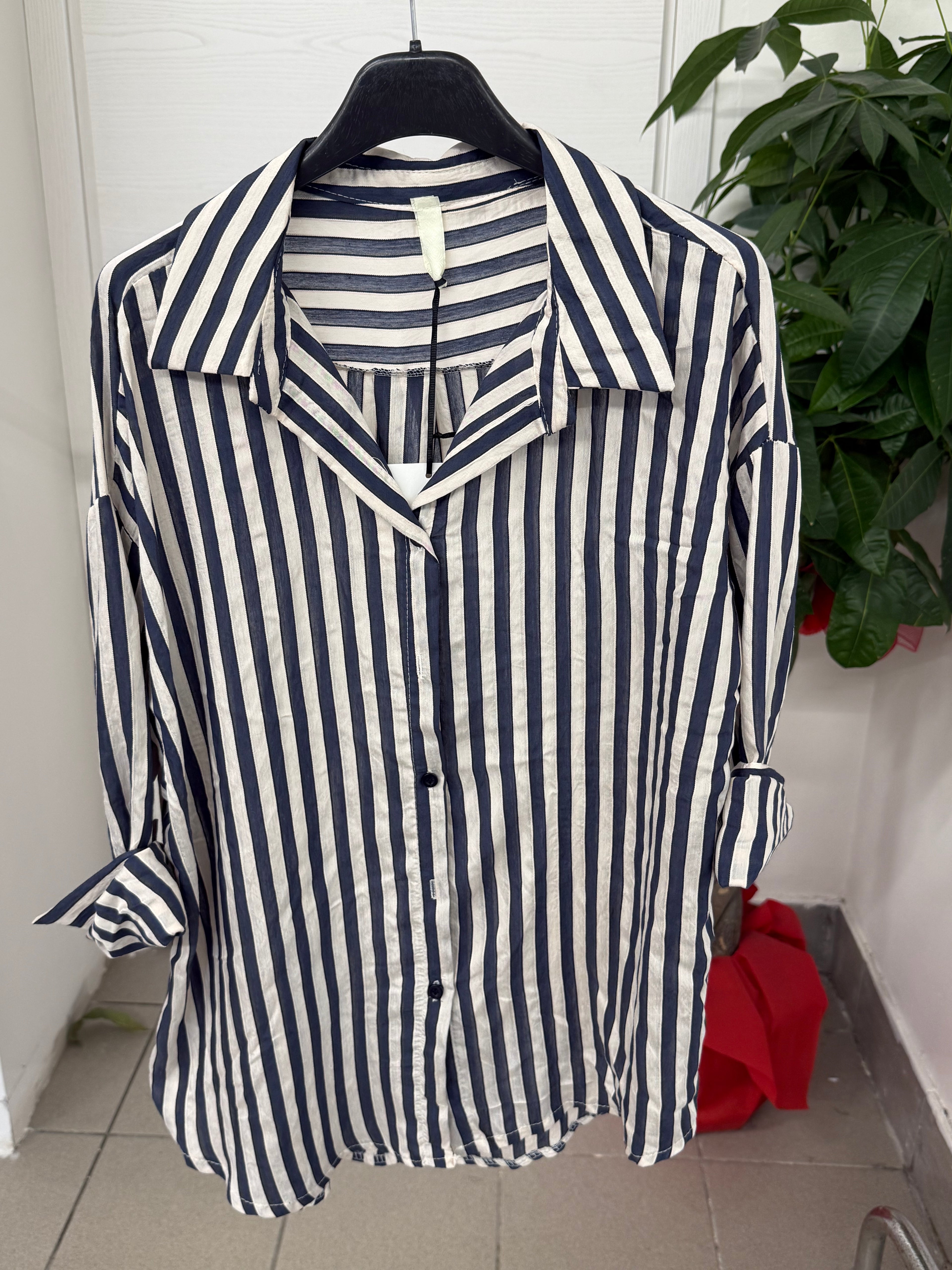 Camicia in viscosa a righe FGD MODA