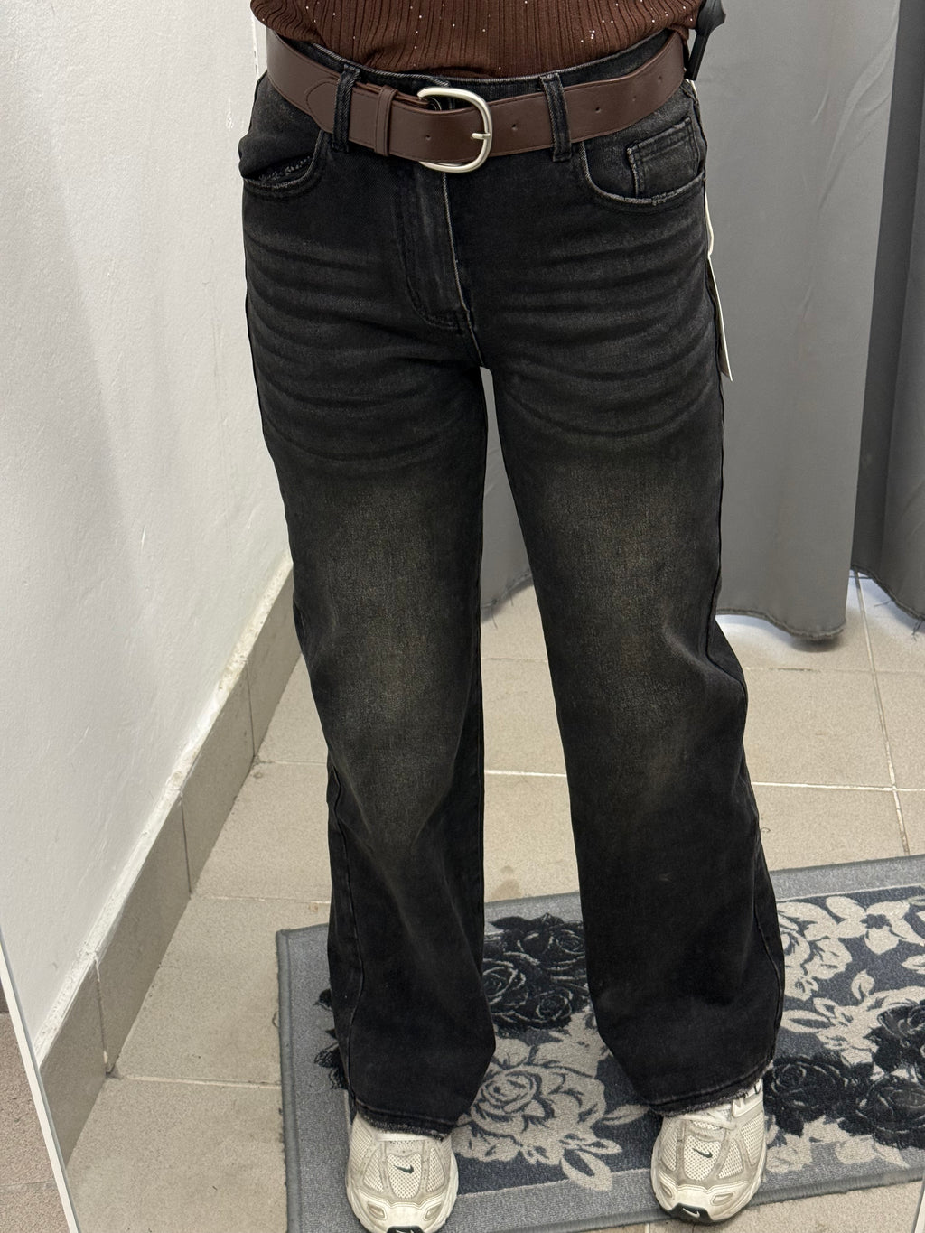 Jeans A Palazzo Con Cinta DT382 FGD MODA