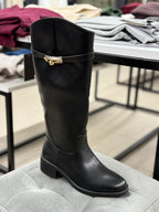 Stivali in ecopelle alto con cinta tacco 3,5cm FGD MODA