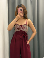 Jumpsuit con ricamo con cinta FGD MODA