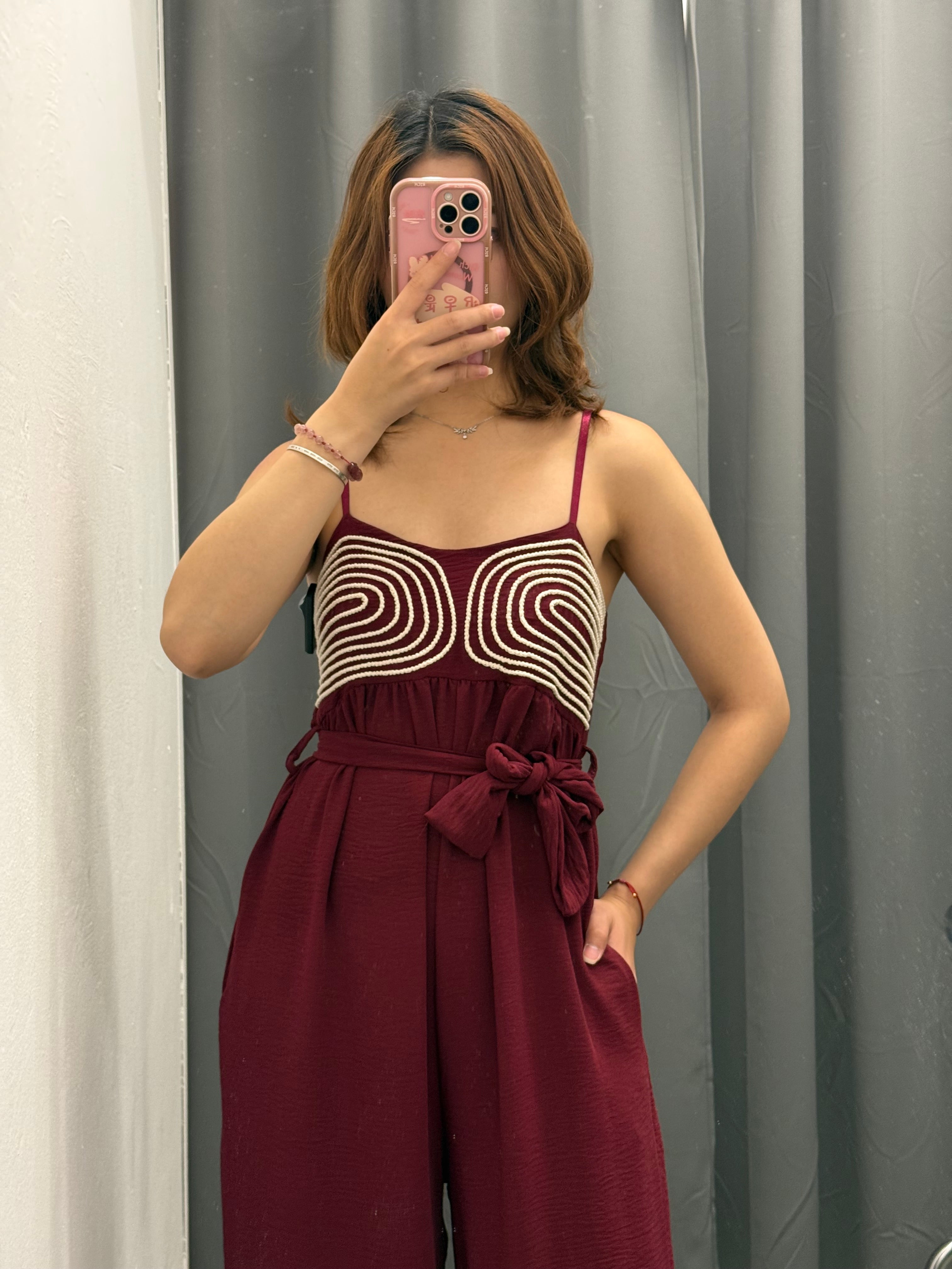 Jumpsuit con ricamo con cinta FGD MODA