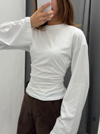 Maglietta In Cotone A Maniche Larghe Con Arricciatura Laterale JUST WEST FGD MODA