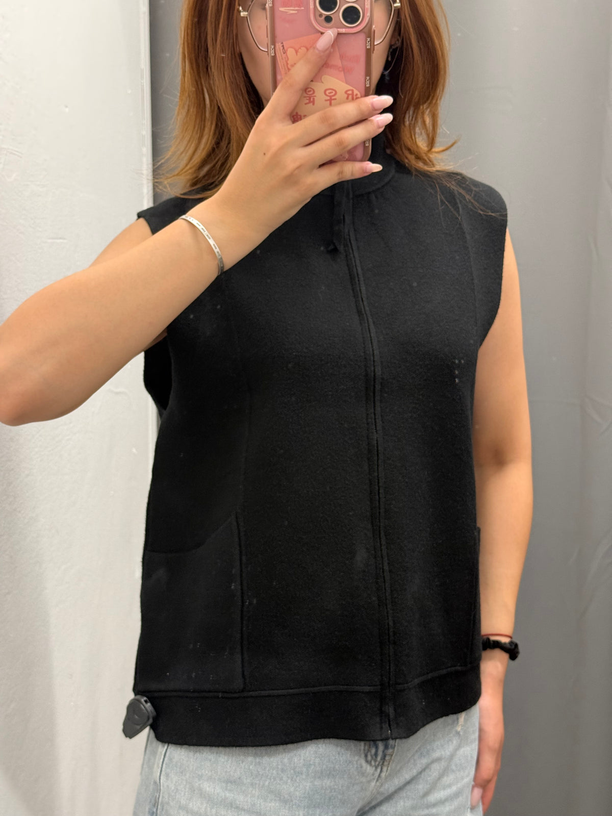 Gilet In Maglia Over Fit Con Zip Con Tasche FGD MODA